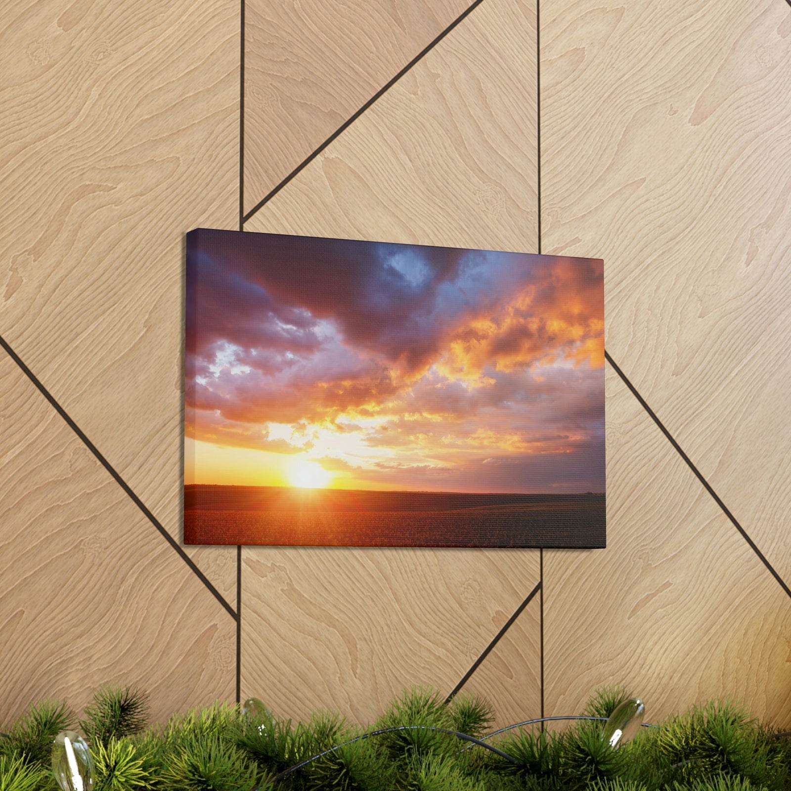Attractive Colorful Sunset Scene Beautiful Bright Epic Sky Beauty Nature Scene Perfect Summertime Wall Art Ready to Hang Unframed-Express Your Love Gifts