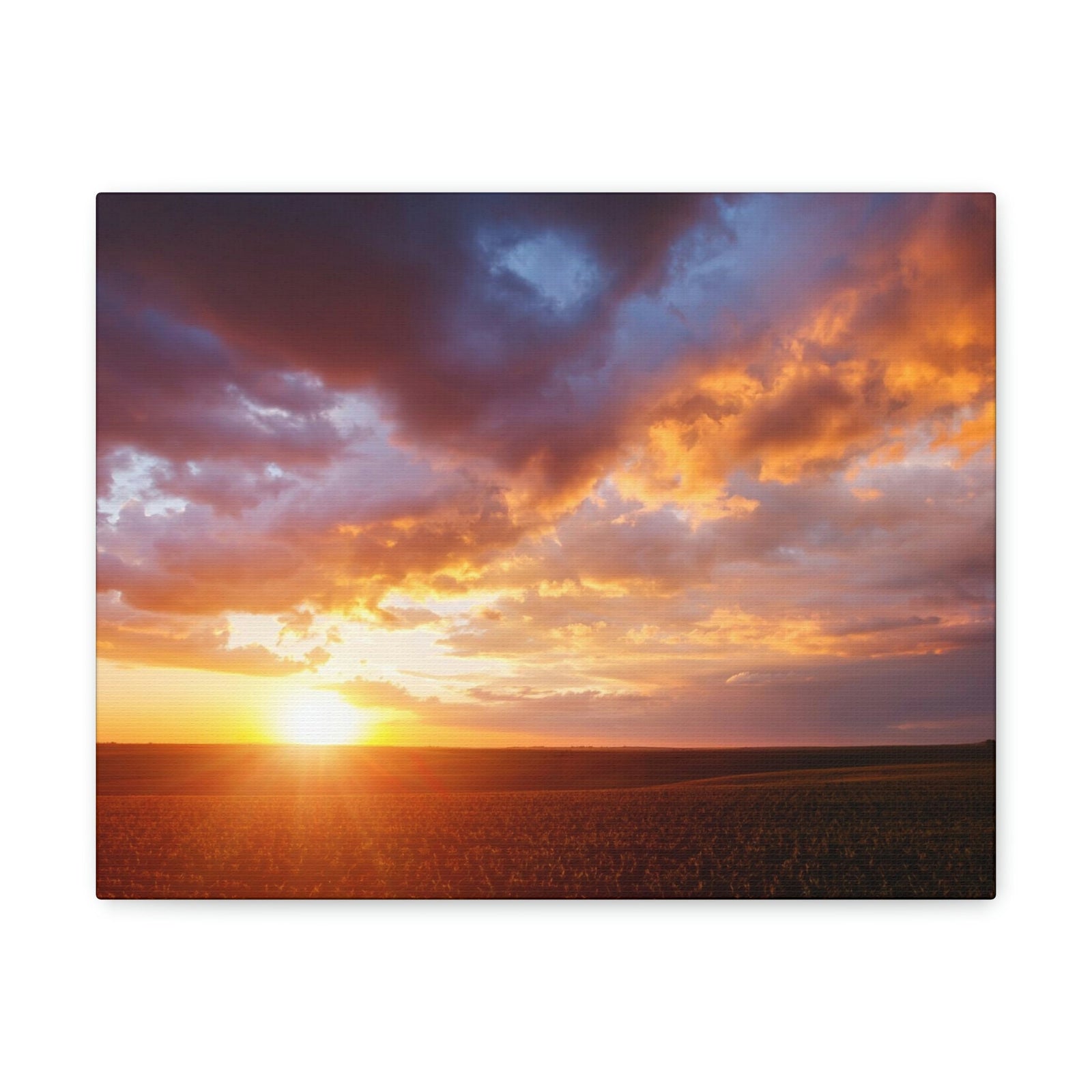 Attractive Colorful Sunset Scene Beautiful Bright Epic Sky Beauty Nature Scene Perfect Summertime Wall Art Ready to Hang Unframed-Express Your Love Gifts