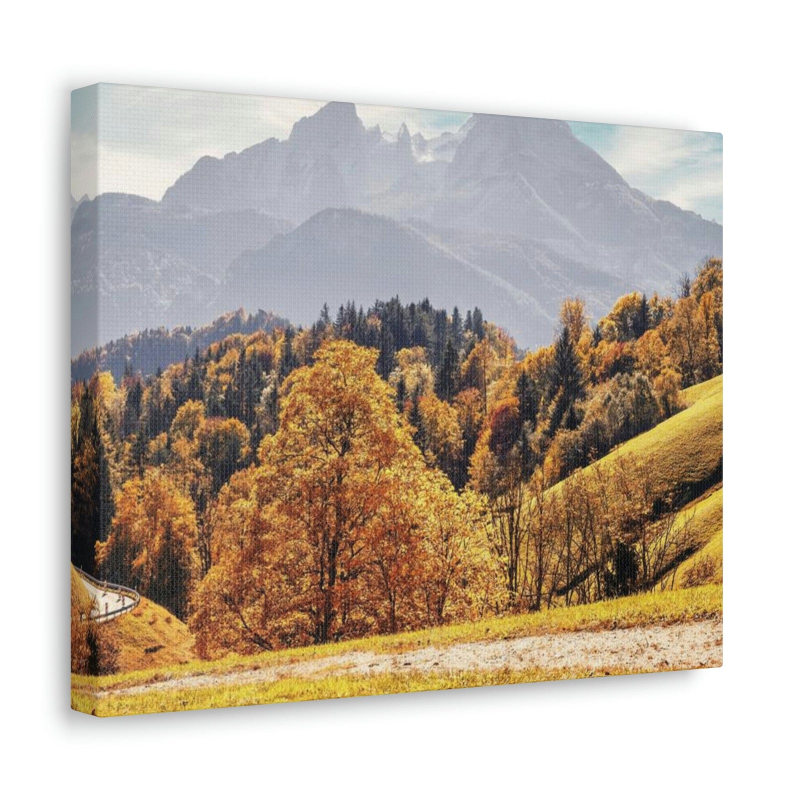 Autumn Fall Scene Beautiful Stunning Autumn Landscape Beauty Nature Scene Vivid Atmospheric Nature Wall Art Ready to Hang Unframed-Express Your Love Gifts