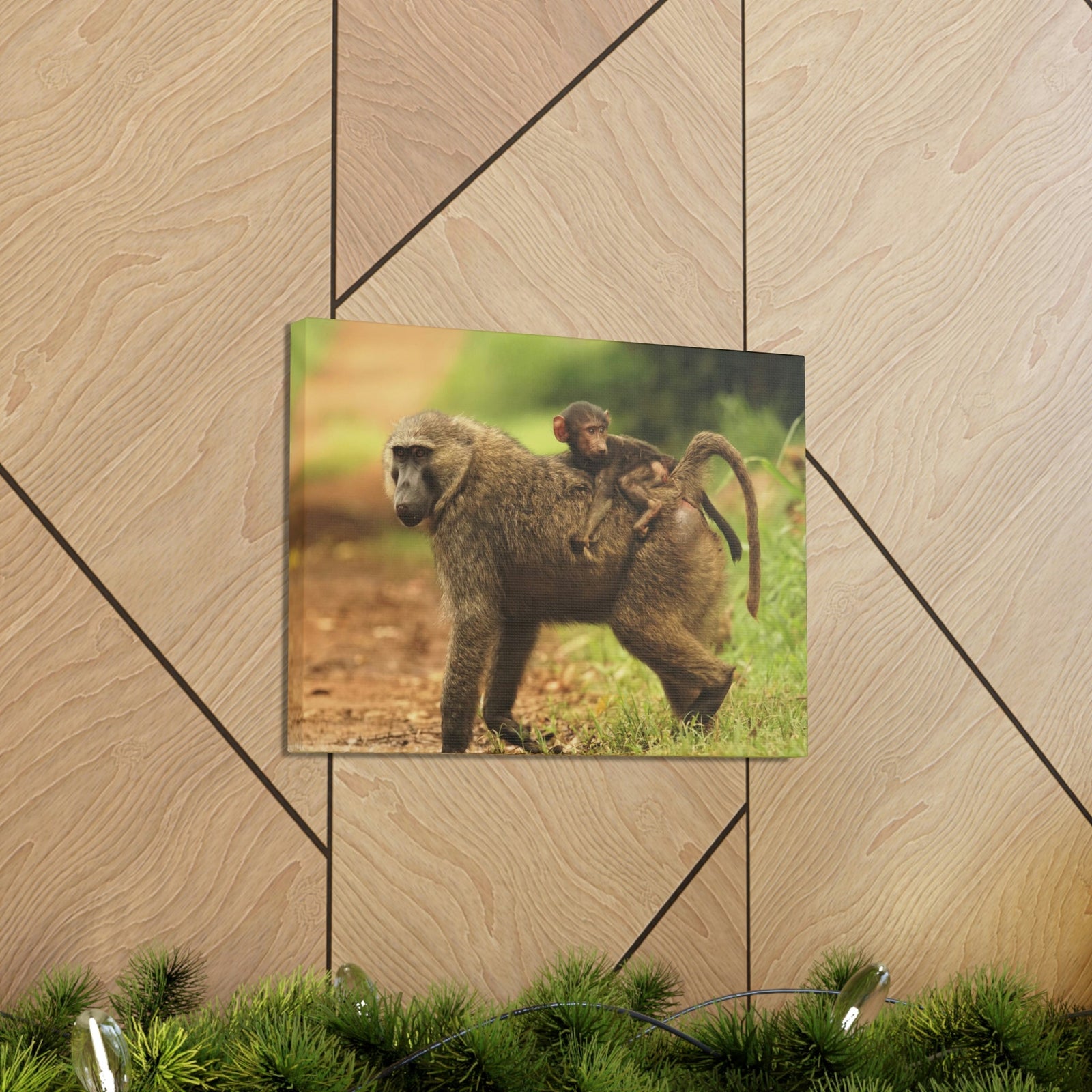 Scripture Walls Baboon Hunting Baboon on Hunt Print Animal Wall Art Wildlife Canvas Prints Wall Art Ready to Hang Unframed-Express Your Love Gifts