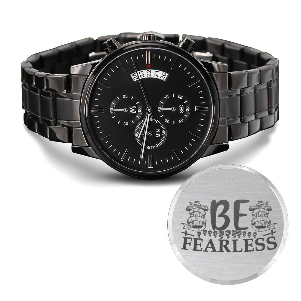 Be Fearless Engraved Bible Verse Men's Watch Multifunction Stainless Steel W Copper Dial-Express Your Love Gifts