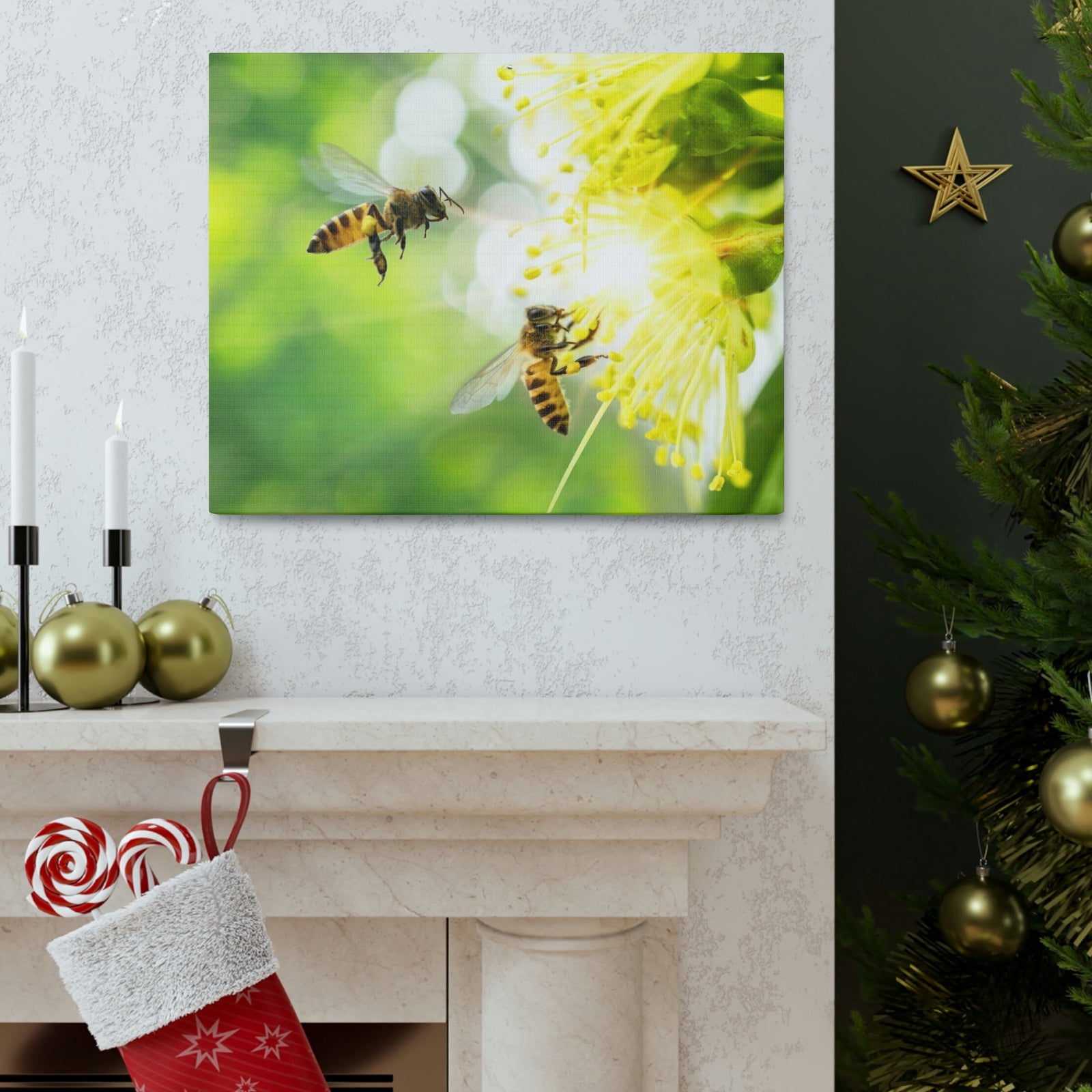 Scripture Walls Bee Couple Bee Troop Print Animal Wall Art Wildlife Canvas Prints Wall Art Ready to Hang Unframed-Express Your Love Gifts