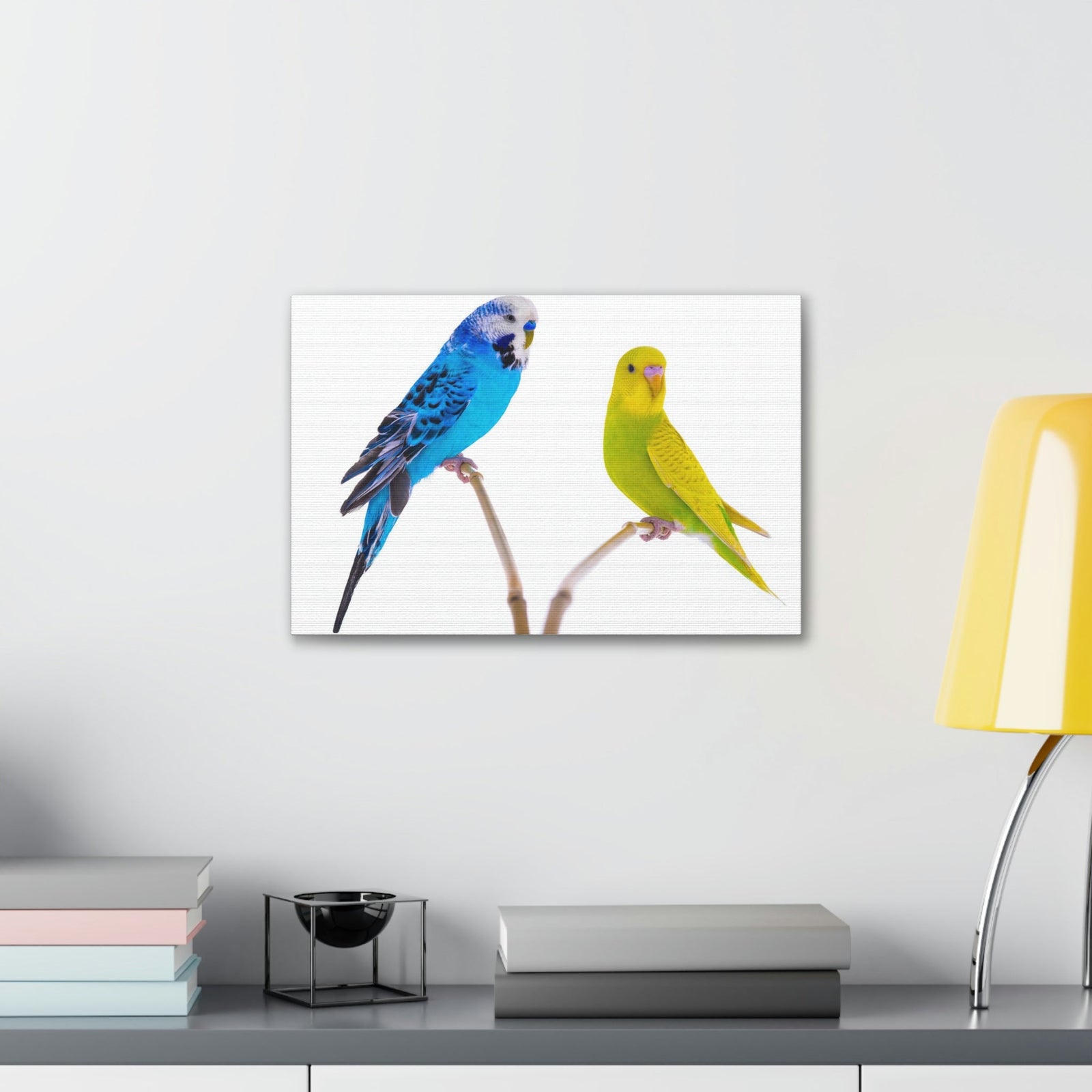 Scripture Walls Budgie Couple Budgie Troop Print Animal Wall Art Wildlife Canvas Prints Wall Art Ready to Hang Unframed-Express Your Love Gifts