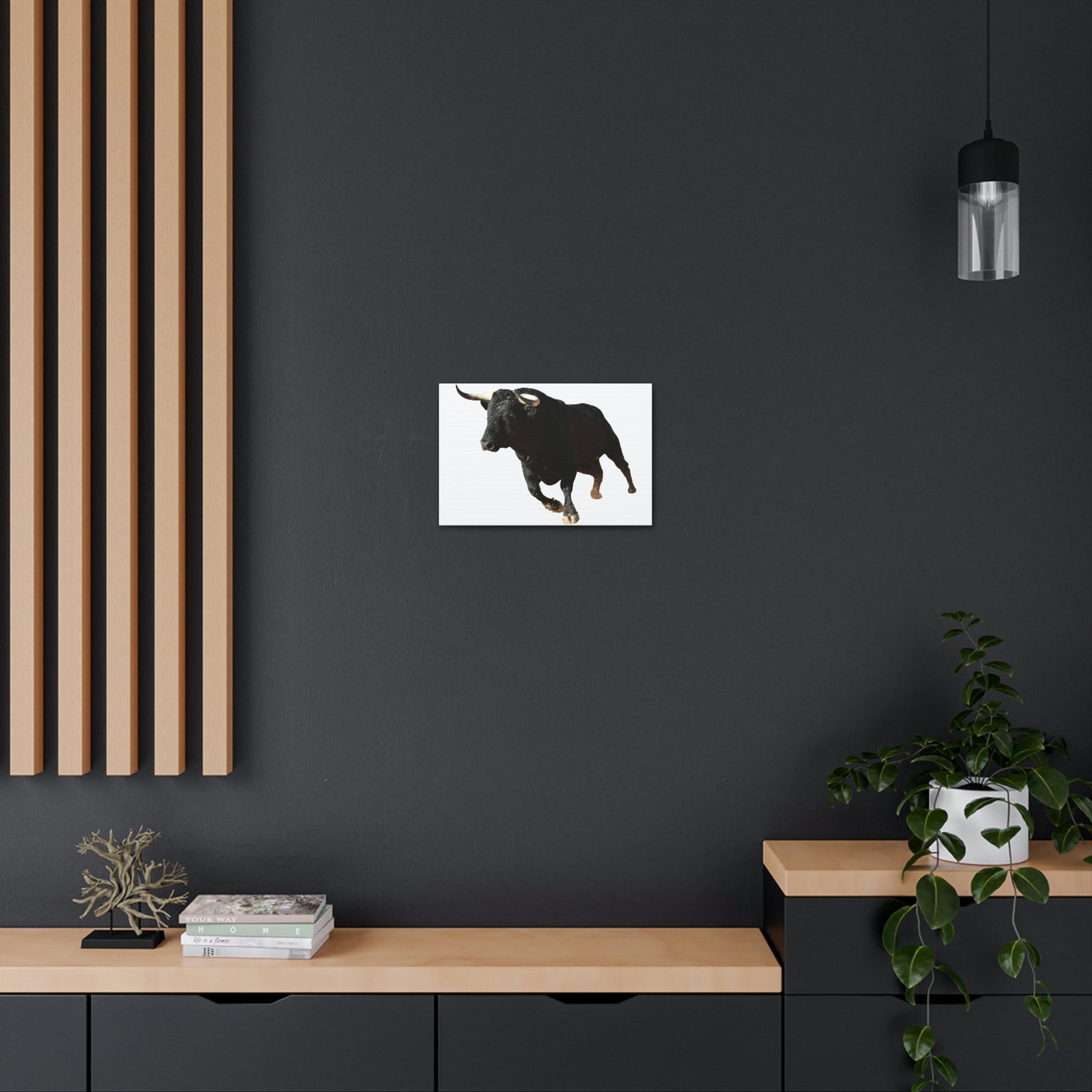 Scripture Walls Bull Hunting Bull on Hunt Print Animal Wall Art Wildlife Canvas Prints Wall Art Ready to Hang Unframed-Express Your Love Gifts