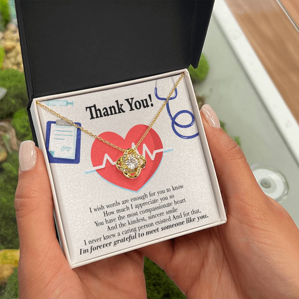 Caring Person Healthcare Medical Worker Nurse Appreciation Gift Infinity Knot Necklace Message Card-Express Your Love Gifts