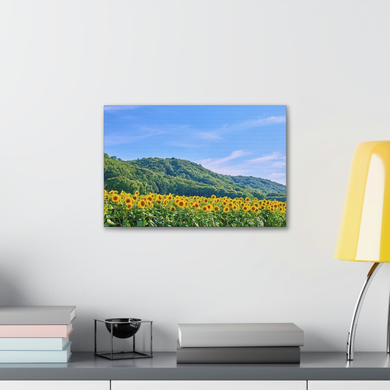 Charming Sunflower on the Field Scene Beautiful Lovely and Gorgeous Flowers Beauty Nature Scene Sunflower on a Sunny Day Wall Art Ready to Hang Unframed-Express Your Love Gifts