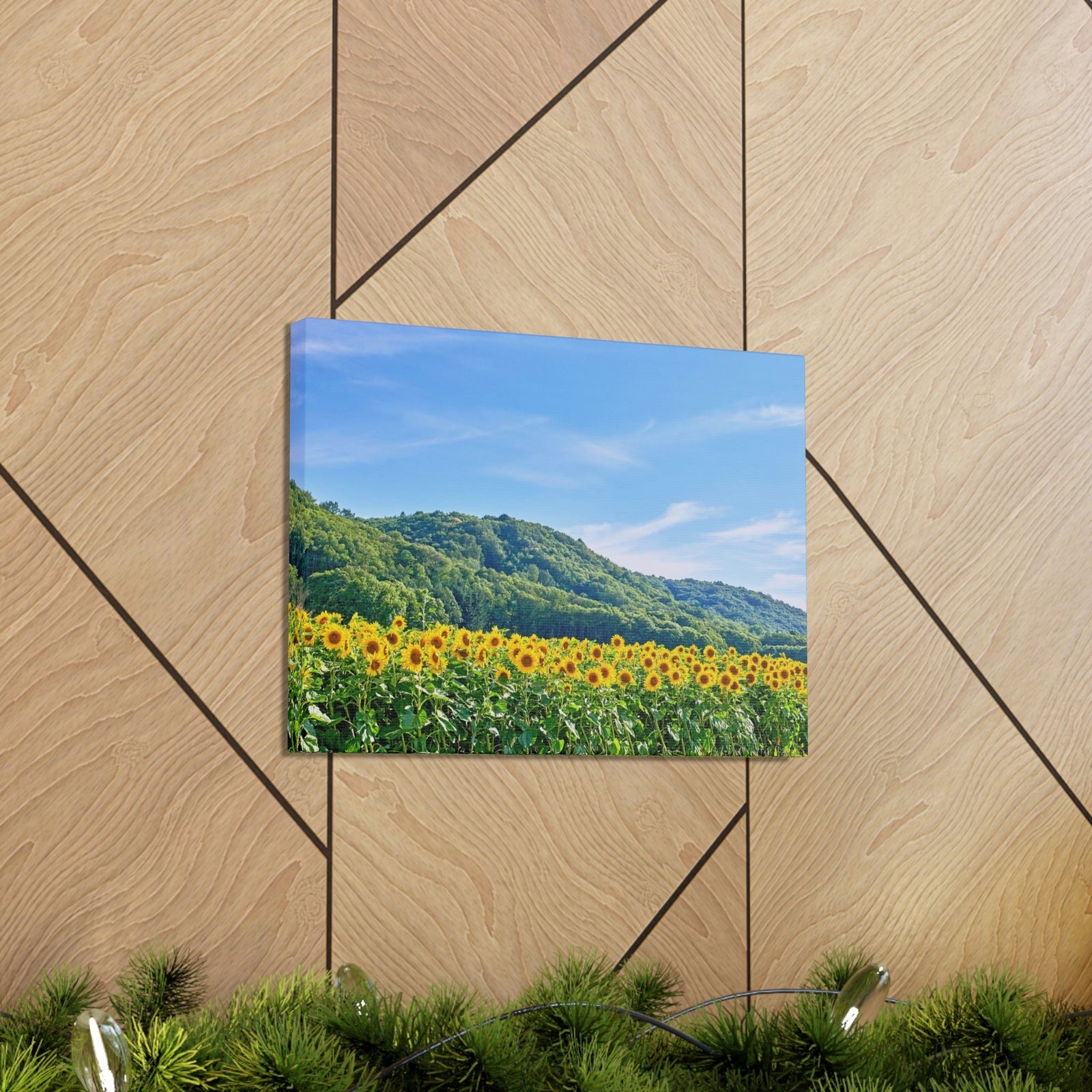 Charming Sunflower on the Field Scene Beautiful Lovely and Gorgeous Flowers Beauty Nature Scene Sunflower on a Sunny Day Wall Art Ready to Hang Unframed-Express Your Love Gifts