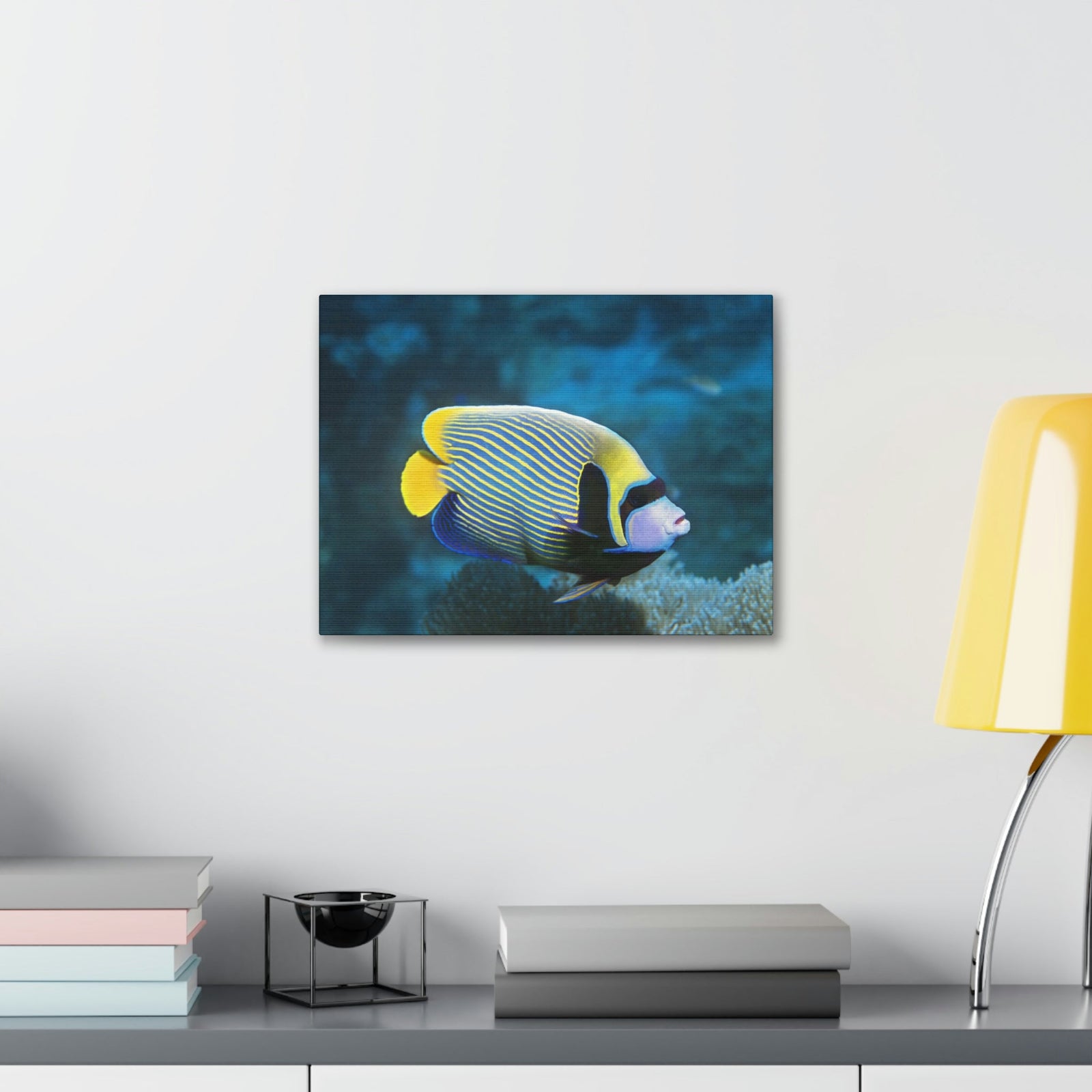Colorful Angel Fish Glow In The Dark Angel Fish Inside Wall Art Ready To Hang Unframed-Express Your Love Gifts