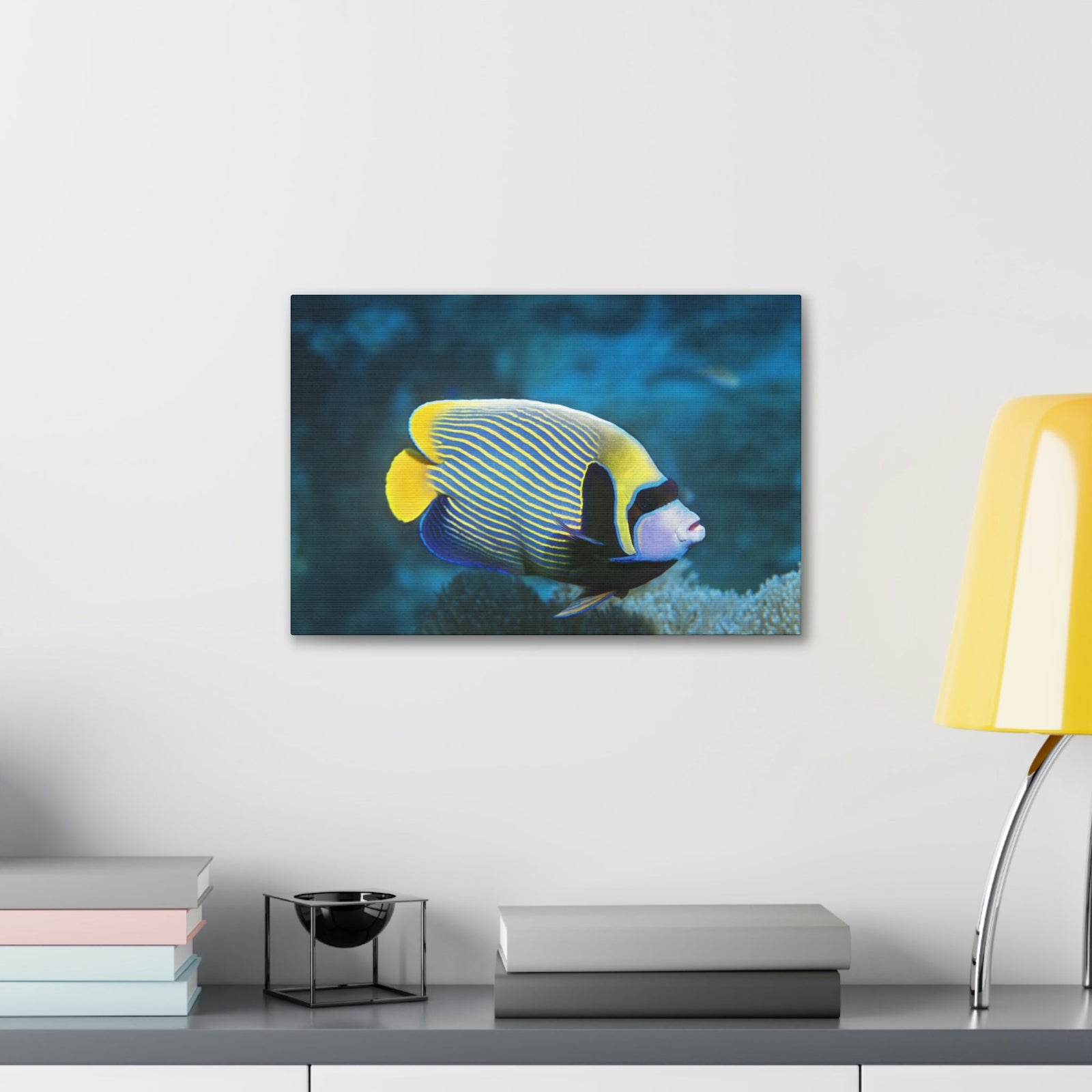 Colorful Angel Fish Glow In The Dark Angel Fish Inside Wall Art Ready To Hang Unframed-Express Your Love Gifts