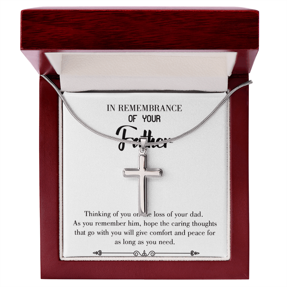 Comfort and Peace Dad Memorial Gift Dad Memorial Cross Necklace Sympathy Gift Loss of Father Condolence Message Card-Express Your Love Gifts
