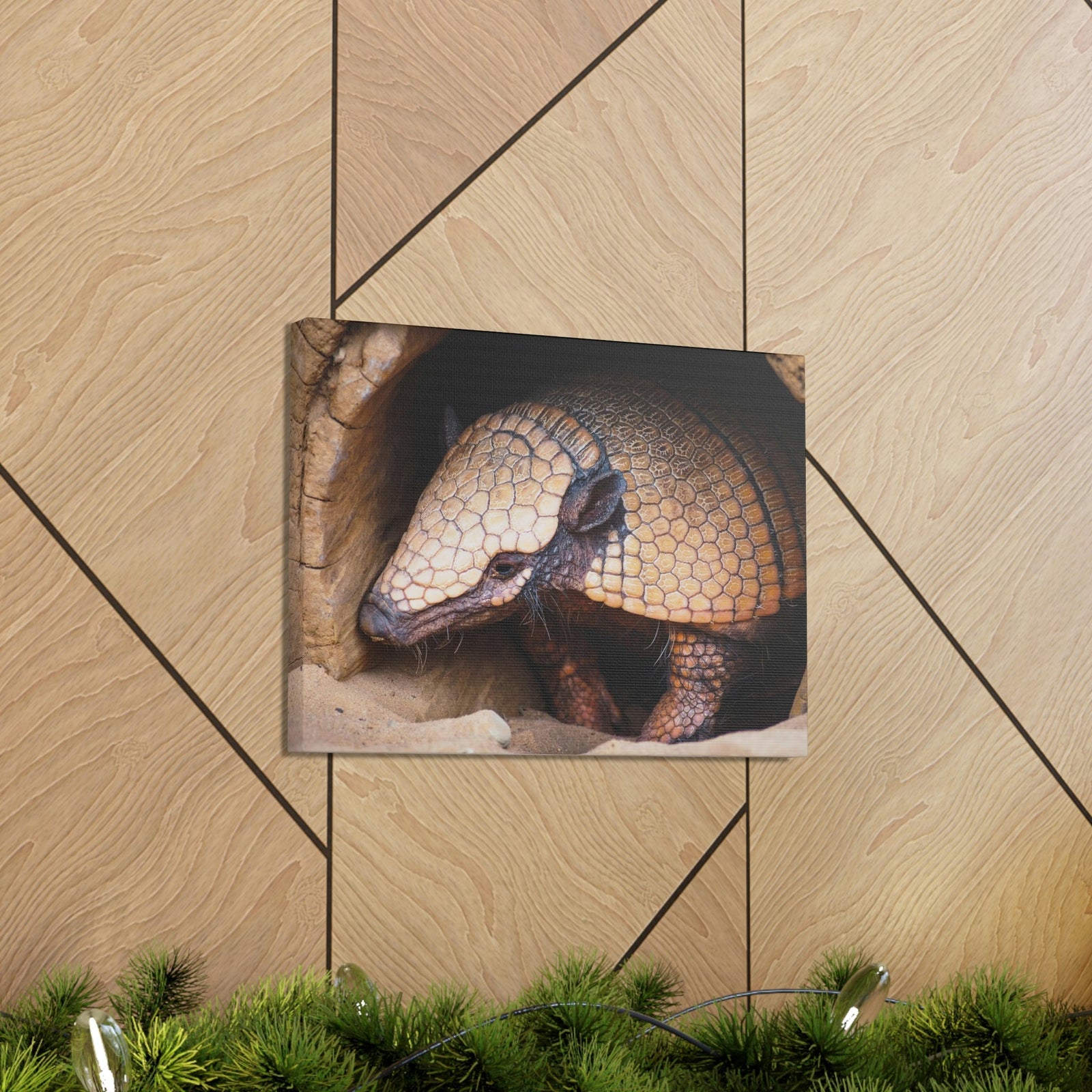 Coming Out Armadillo Portrait of Hairy Armadillo Wall Art Ready To Hang Unframed-Express Your Love Gifts