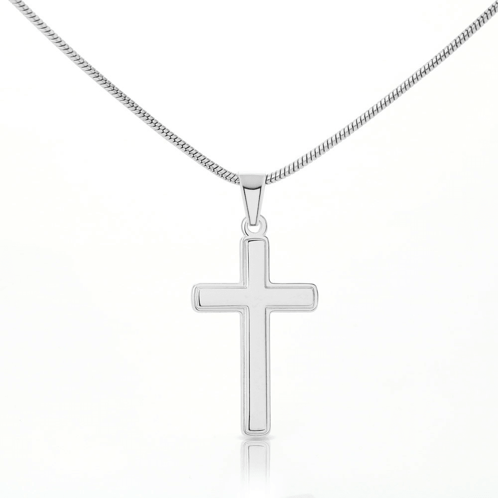 Congratulations Class Graduation Message Cross Card Necklace w Stainless Steel Pendant-Express Your Love Gifts