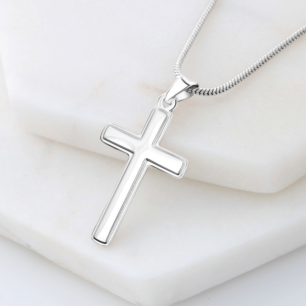 Congratulations Class Graduation Message Cross Card Necklace w Stainless Steel Pendant-Express Your Love Gifts