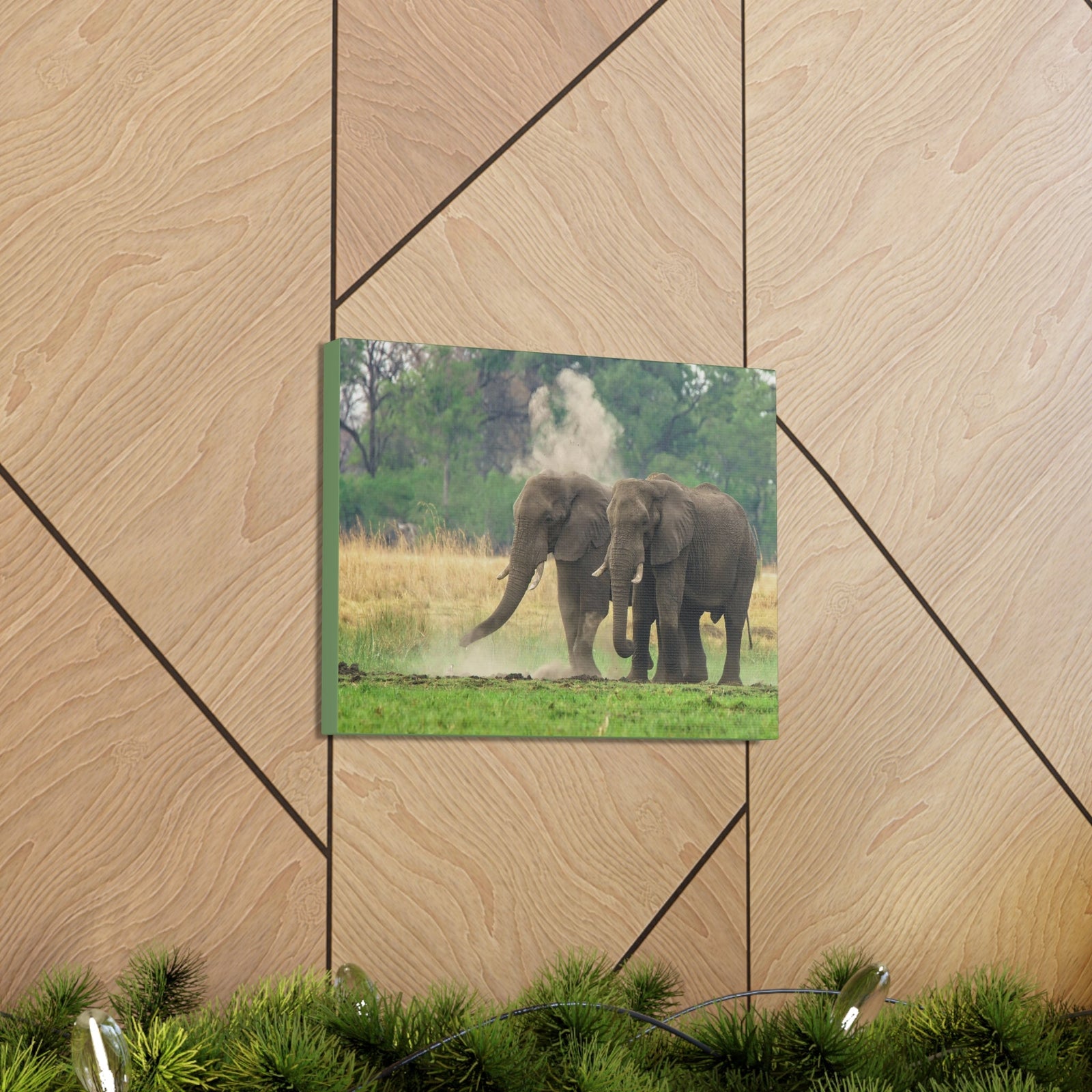 Couple of African Elephant Outdoor Wall Art Ready To Hang Unframed-Express Your Love Gifts