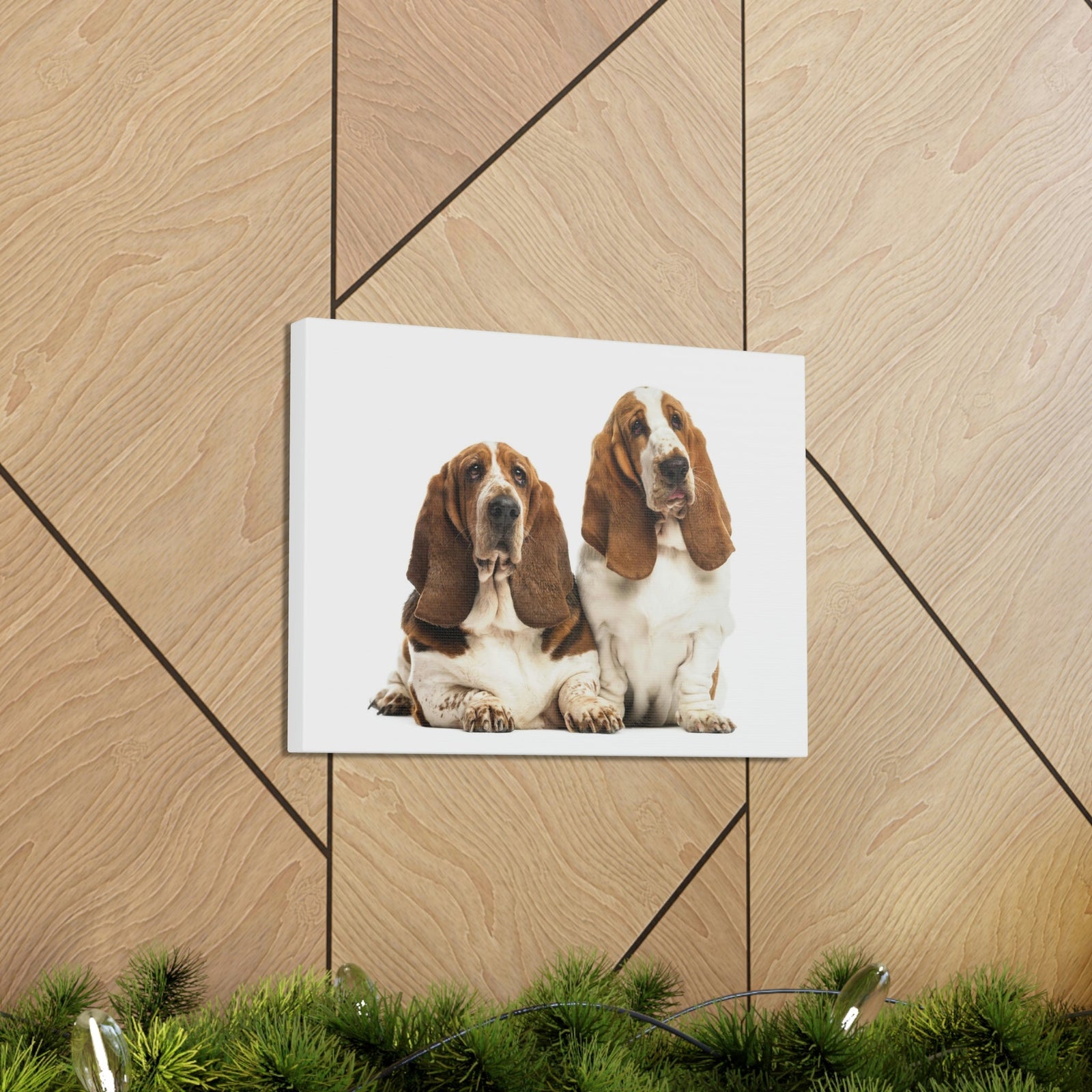 Scripture Walls Couple of Basset Hound Dogs Print Animal Wall Art Wildlife Canvas Prints Wall Art Ready to Hang Unframed-Express Your Love Gifts