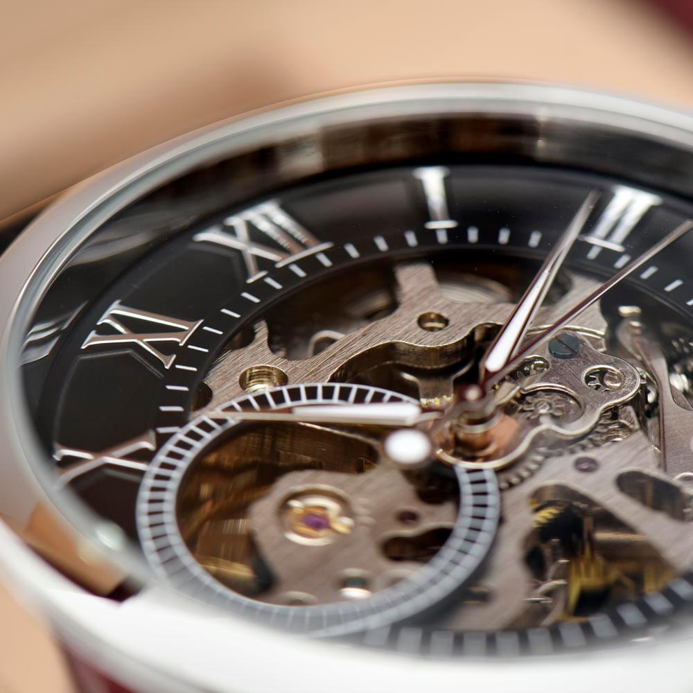Dad My Hero Men's Openwork Watch With Mahogany Box-Express Your Love Gifts