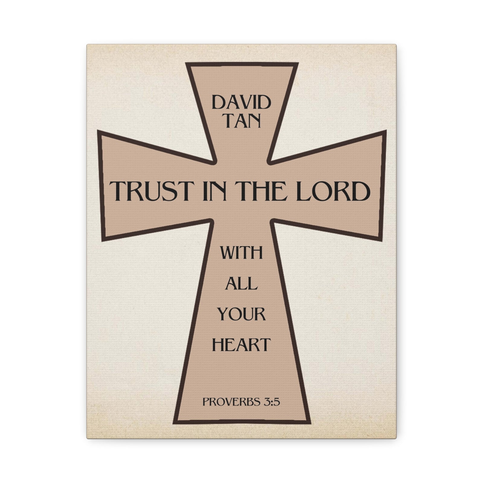 Scripture Walls Personalized Trust in The Lord Proverbs 3:5 Cross Christian Wall Art Bible Verse Print Ready to Hang Unframed-Express Your Love Gifts