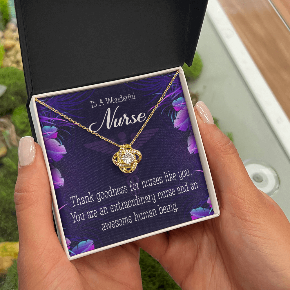 Extraordinary Nurse Healthcare Medical Worker Nurse Appreciation Gift Infinity Knot Necklace Message Card-Express Your Love Gifts
