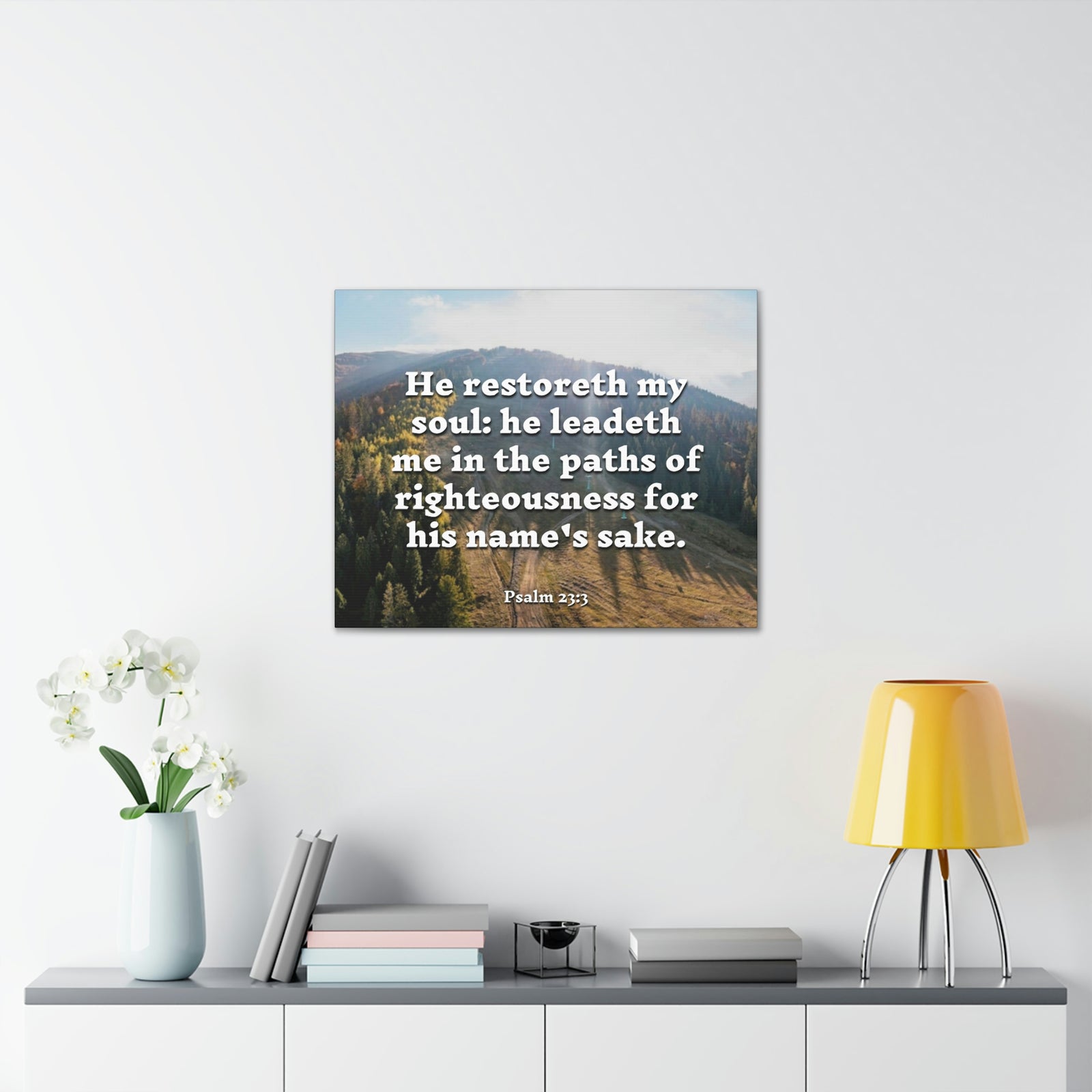 Scripture Walls Paths Of Righteousness Psalm 23:3 Christian Wall Art Bible Verse Print Ready to Hang-Express Your Love Gifts
