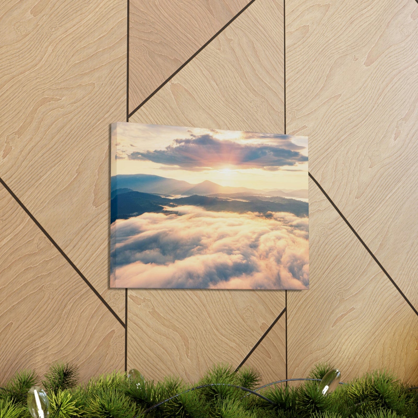 Fabulous Sunrise Scene Beautiful Panoramic Morning View Beauty Nature Scene View of Sunrise on Sky Wall Art Ready to Hang Unframed-Express Your Love Gifts