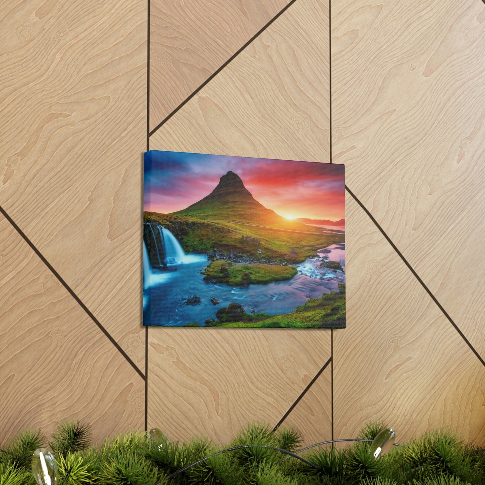 Fantastic Evening with Volcano Scene Beautiful Picturesque and Gorgeous View Beauty Nature Scene Evening View at Peninsula Wall Art Ready to Hang Unframed-Express Your Love Gifts
