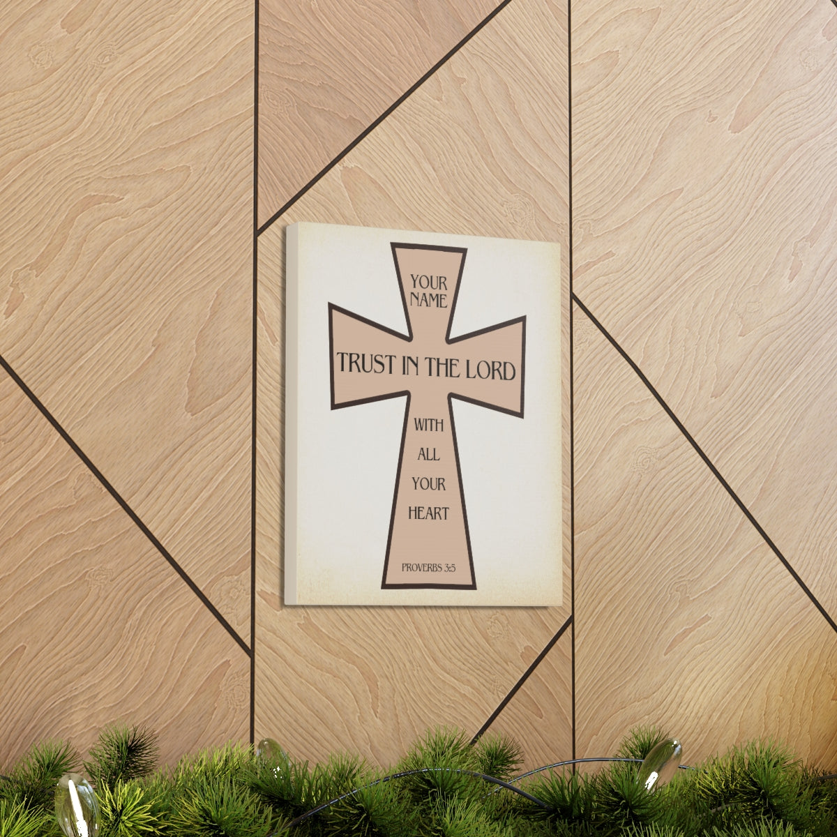 Scripture Walls Personalized Trust in The Lord Proverbs 3:5 Cross Christian Wall Art Bible Verse Print Ready to Hang Unframed-Express Your Love Gifts