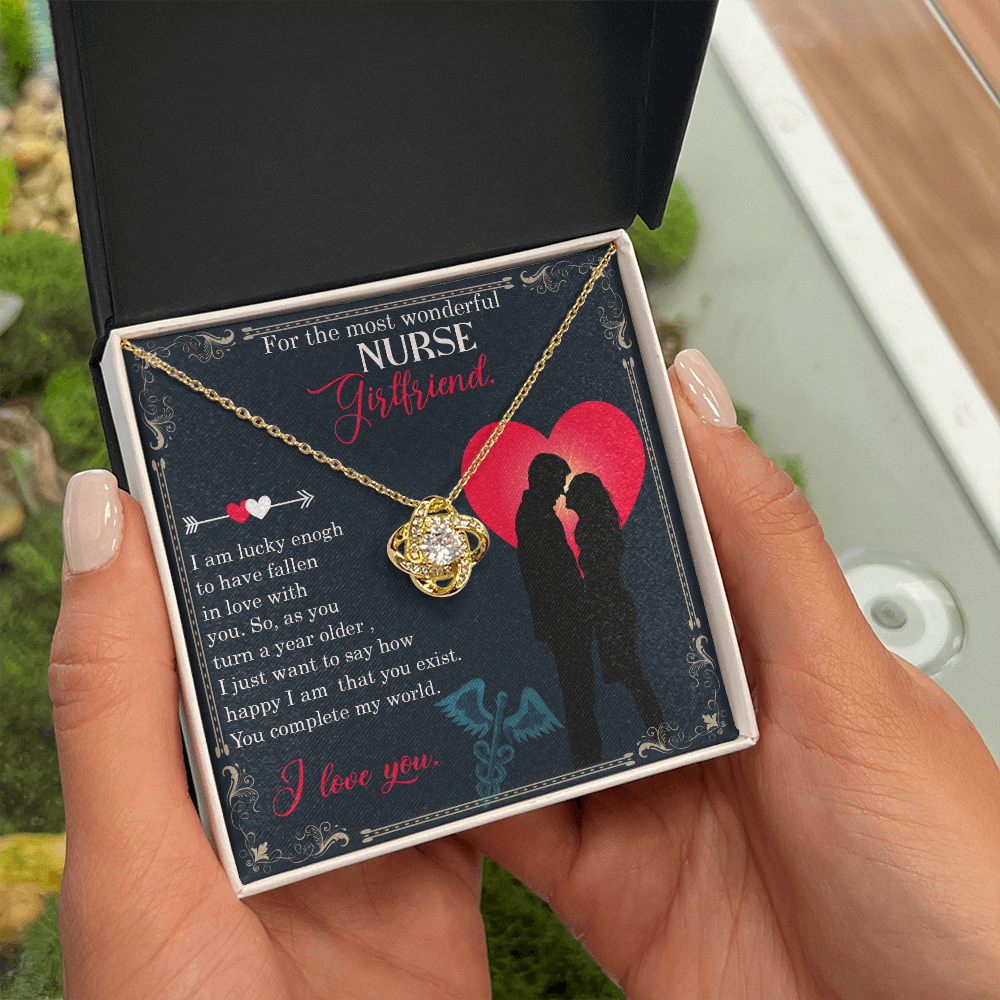 For The Most Wonderful Nurse GirlfriendHealthcare Medical Worker Nurse Appreciation Gift Infinity Knot Necklace Message Card-Express Your Love Gifts