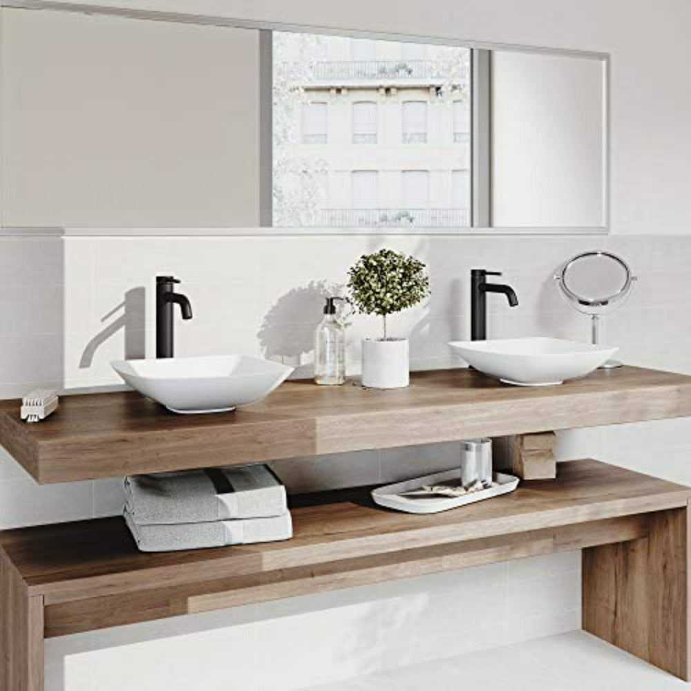 For VIGO 10" H Lexington Matte Black 1-Handle Single-Hole Vessel Water Sense Bathroom Sink Faucet-Express Your Love Gifts