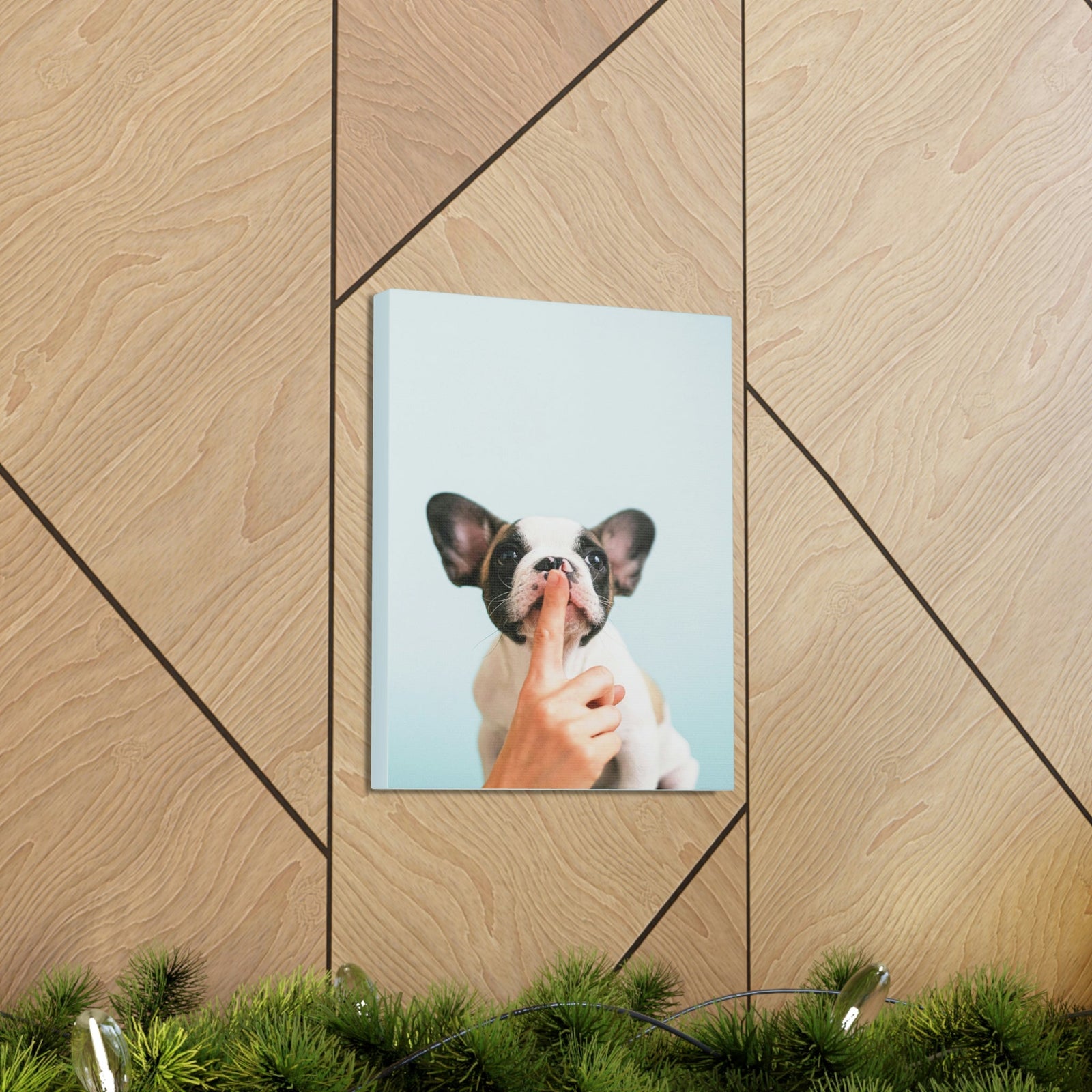French Bulldog Says Quiet Canvas Wall Art Unframed-Express Your Love Gifts