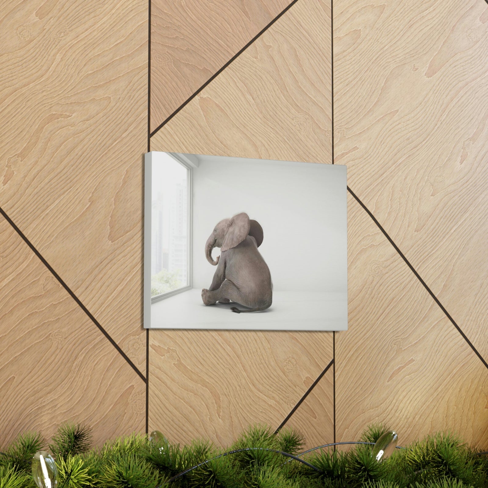 Funny African Elephant Silly African Elephant Inside Wall Art Ready to Hang Unframed-Express Your Love Gifts