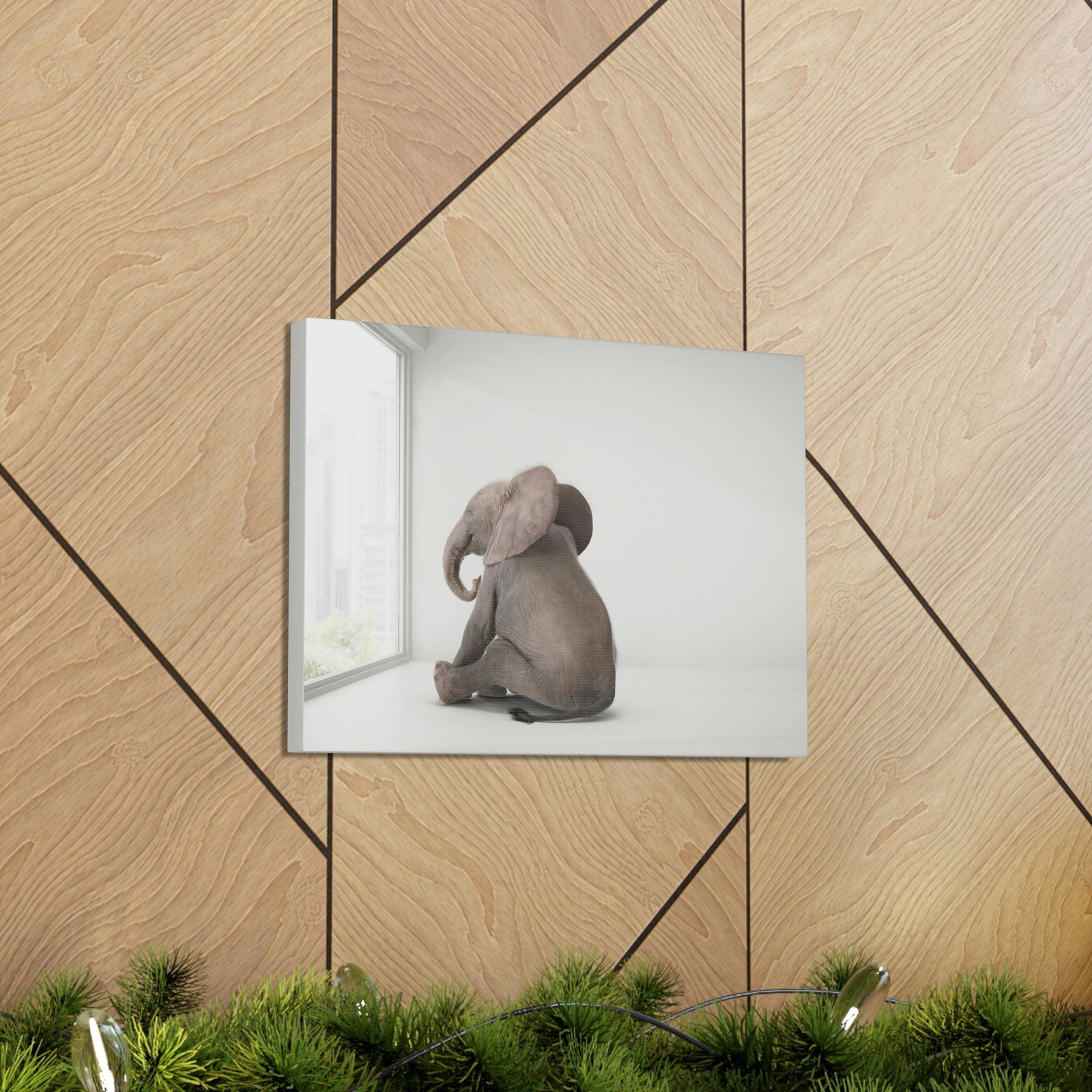 Funny African Elephant Silly African Elephant Inside Wall Art Ready to Hang Unframed-Express Your Love Gifts
