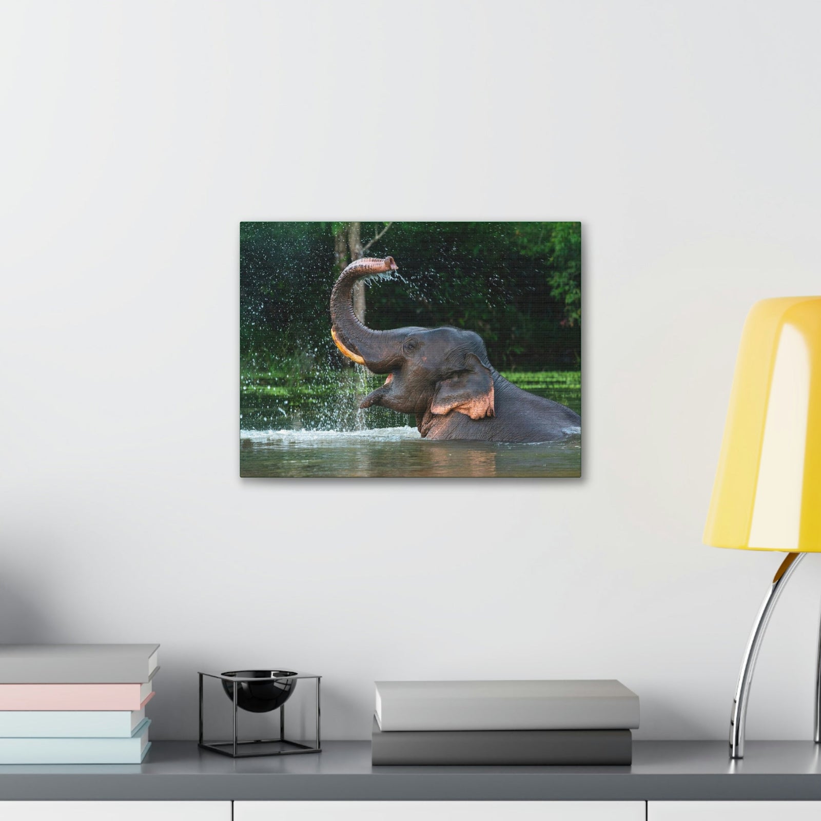 Funny Asian Elephant Silly Asian Elephant Outside wall Art Ready to Hang Unframed-Express Your Love Gifts
