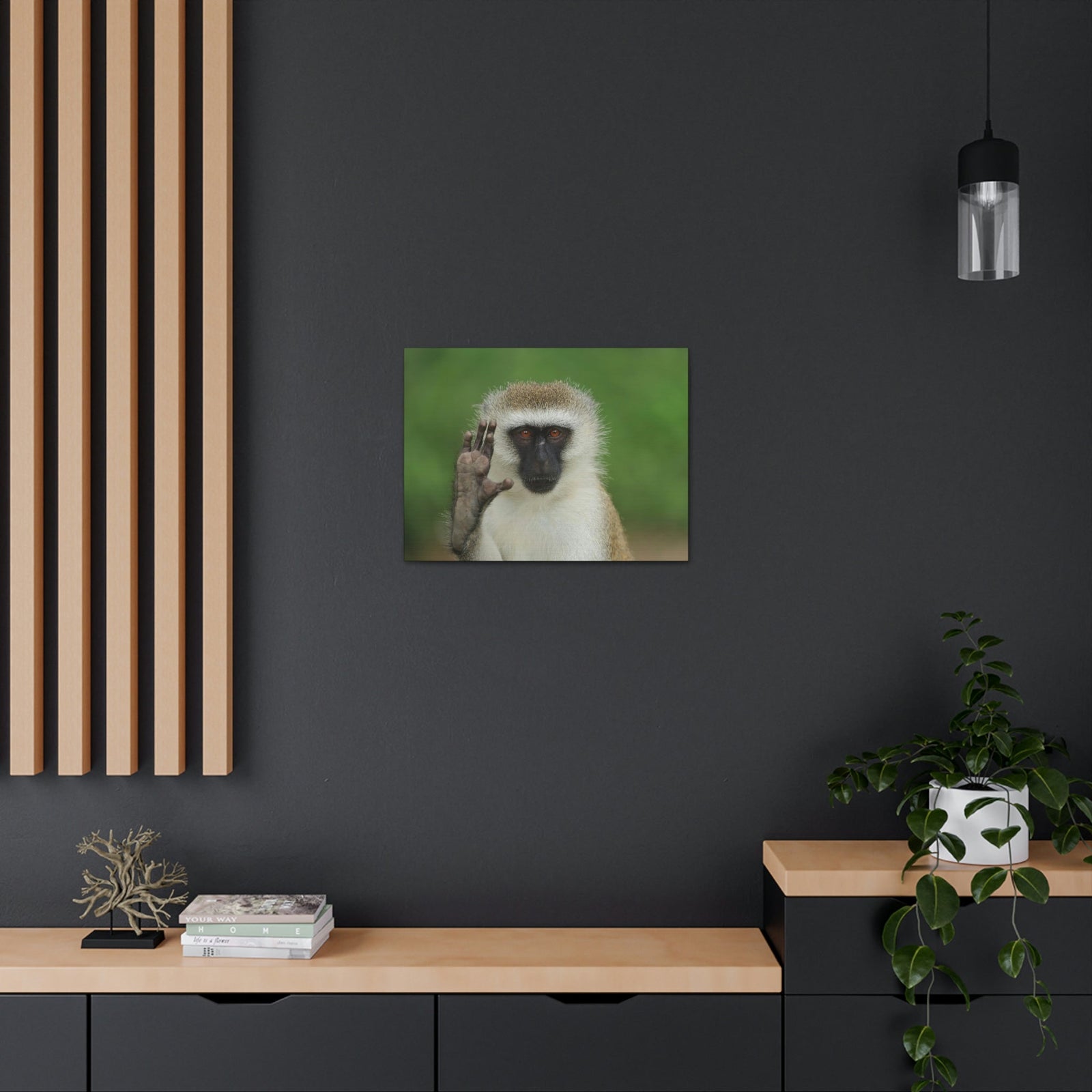 Funny Vervet Silly Vervet Scene Outside Wall Art Ready to Hang Unframed-Express Your Love Gifts