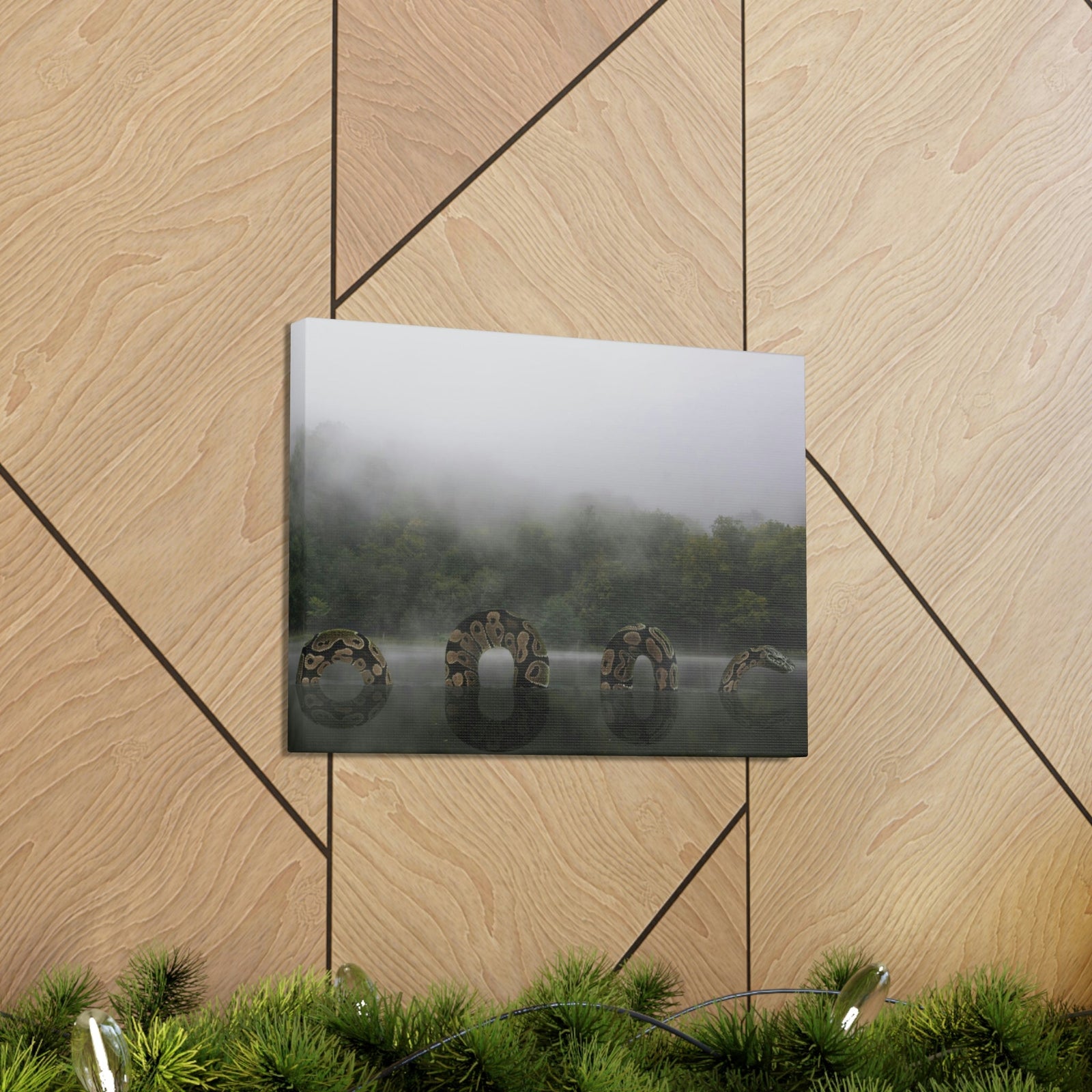 Giant Anaconda In Lake Anaconda Frightening Outside Wall Art Ready To Hang Unframed-Express Your Love Gifts