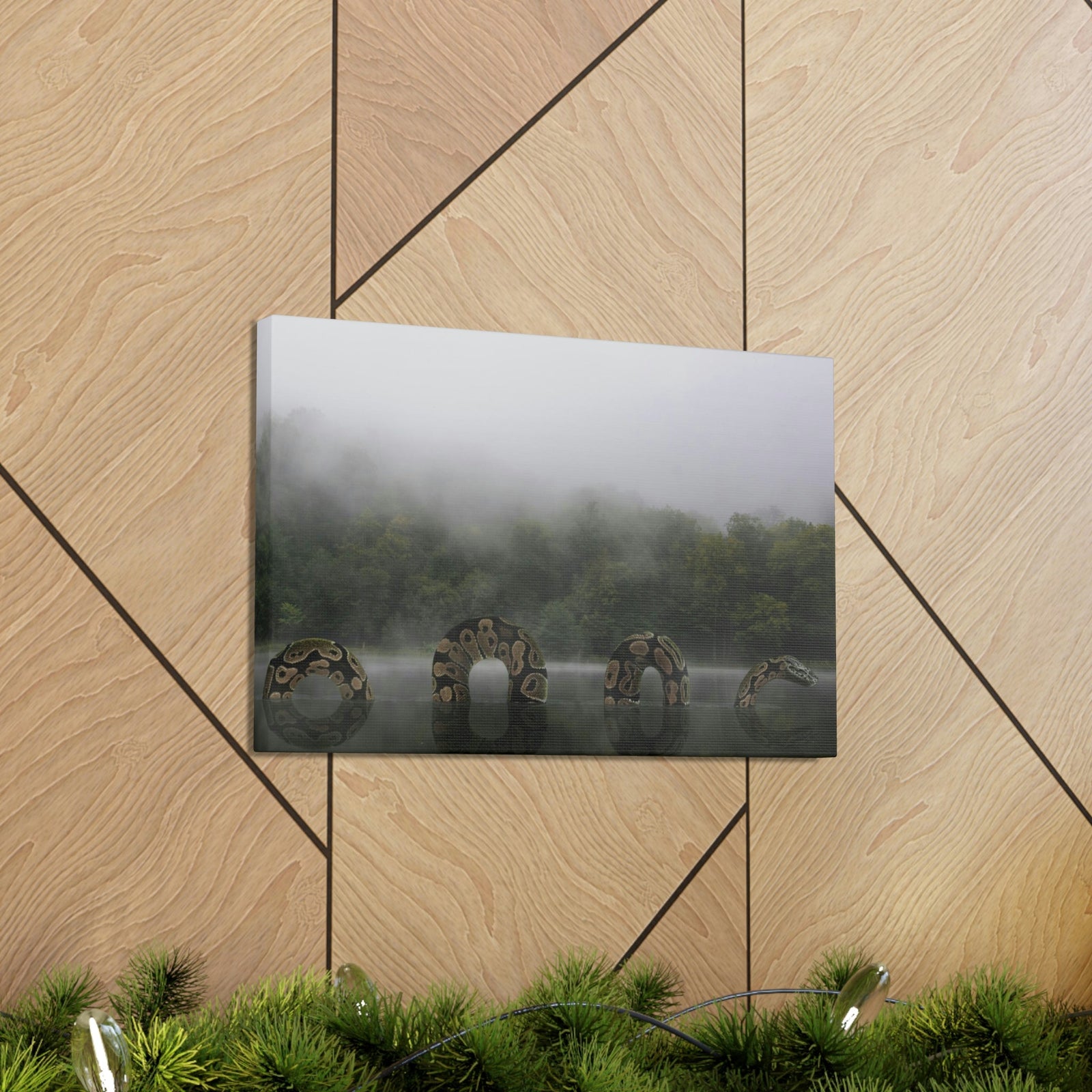 Giant Anaconda In Lake Anaconda Frightening Outside Wall Art Ready To Hang Unframed-Express Your Love Gifts