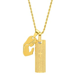Our Father Dog Tag and Hail Mary Pendant Necklace-Express Your Love Gifts