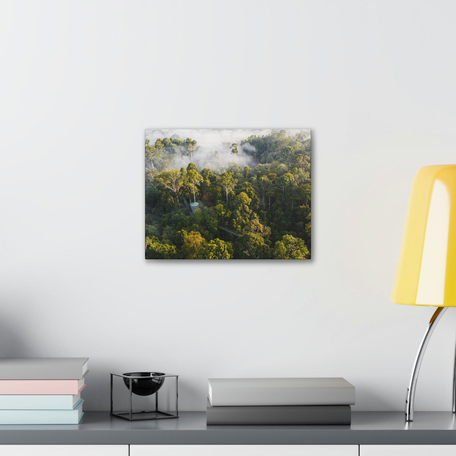 Gorgeous Misty Rainforest Scene Beautiful Enthralling and Captivating Beauty Nature Scene Aerial View of Rainforest Wall Art Ready to Hang Unframed-Express Your Love Gifts