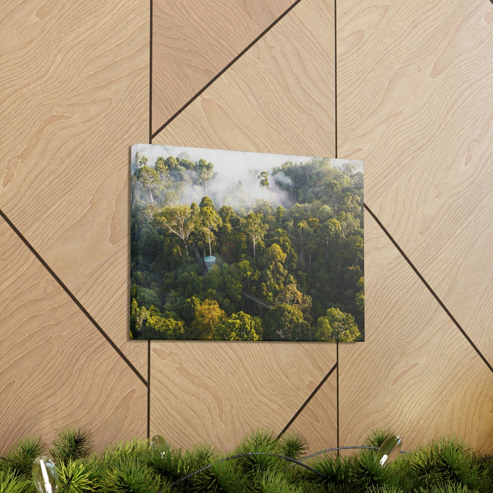 Gorgeous Misty Rainforest Scene Beautiful Enthralling and Captivating Beauty Nature Scene Aerial View of Rainforest Wall Art Ready to Hang Unframed-Express Your Love Gifts