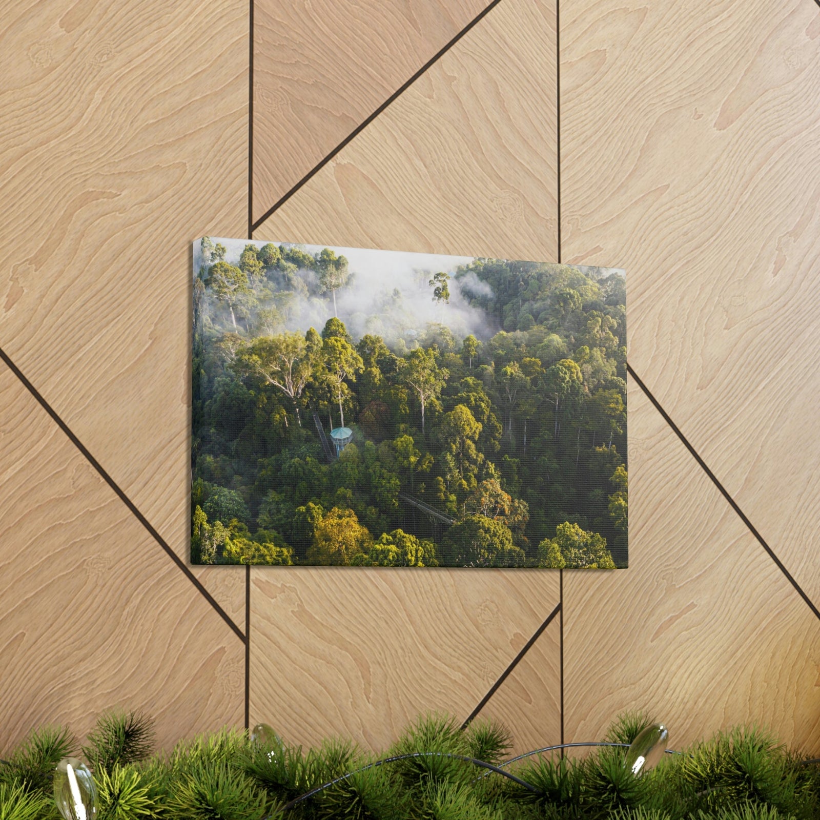 Gorgeous Misty Rainforest Scene Beautiful Enthralling and Captivating Beauty Nature Scene Aerial View of Rainforest Wall Art Ready to Hang Unframed-Express Your Love Gifts