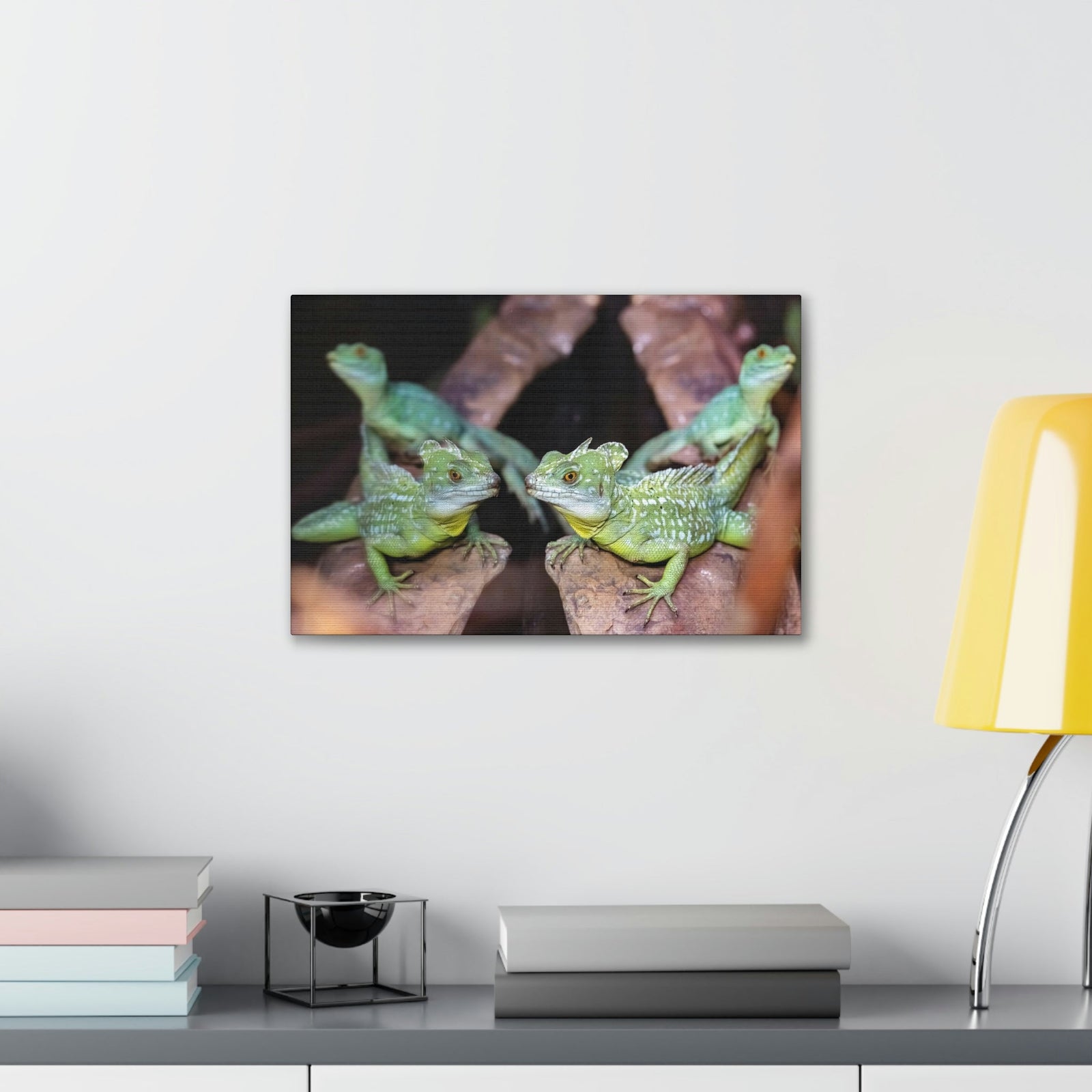 Scripture Walls Group of Helmet Bearing Basilisk Print Animal Wall Art Wildlife Canvas Prints Wall Art Ready to Hang Unframed-Express Your Love Gifts