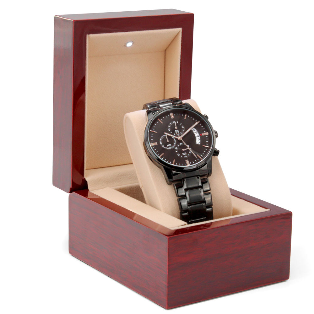 Grow In Grace Engraved Bible Verse Men's Watch Multifunction Stainless Steel W Copper Dial-Express Your Love Gifts