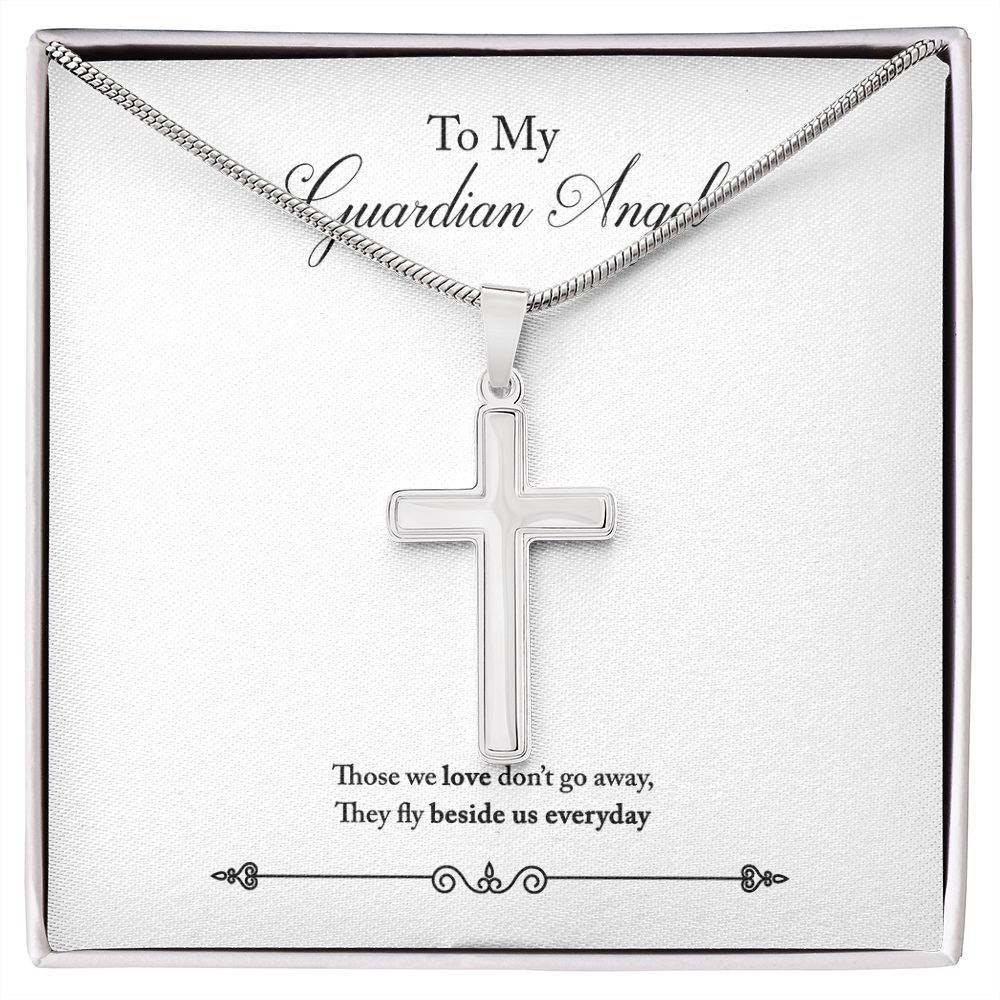 Guardian Angel Dad Memorial Gift Dad Memorial Cross Necklace Sympathy Gift Loss of Father Condolence Message Card-Express Your Love Gifts