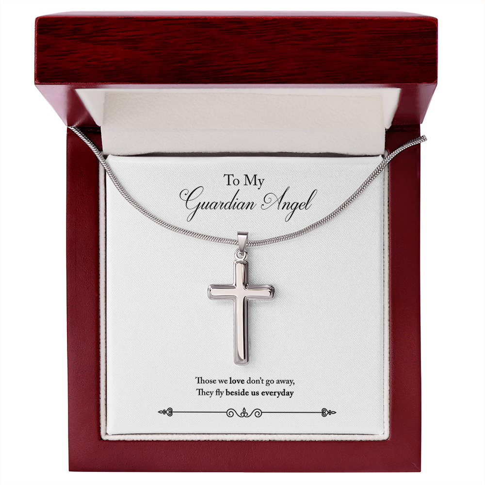 Guardian Angel Dad Memorial Gift Dad Memorial Cross Necklace Sympathy Gift Loss of Father Condolence Message Card-Express Your Love Gifts