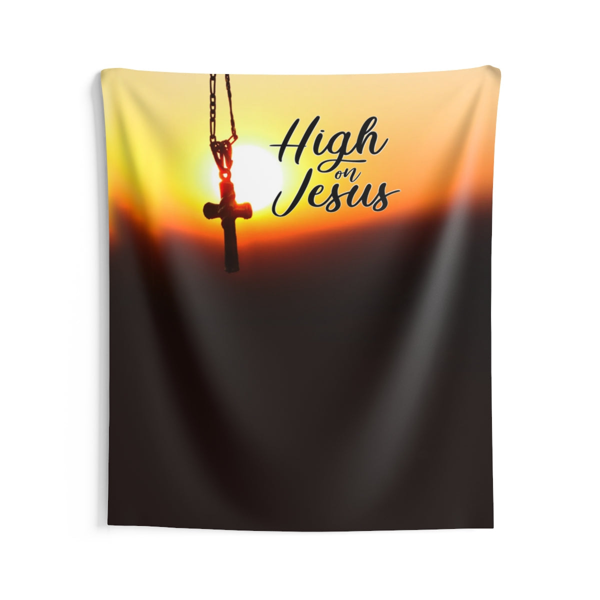 High on Jesus Wall Hanging Tapestry-Express Your Love Gifts