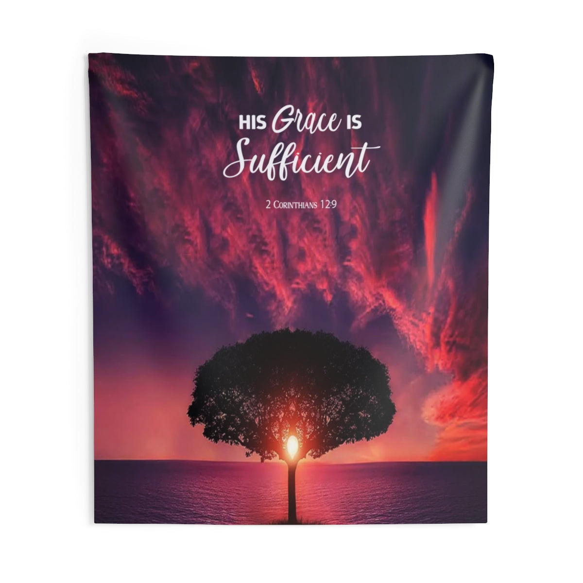 His Grace is Sufficient Indoor Wall Tapestries-Express Your Love Gifts