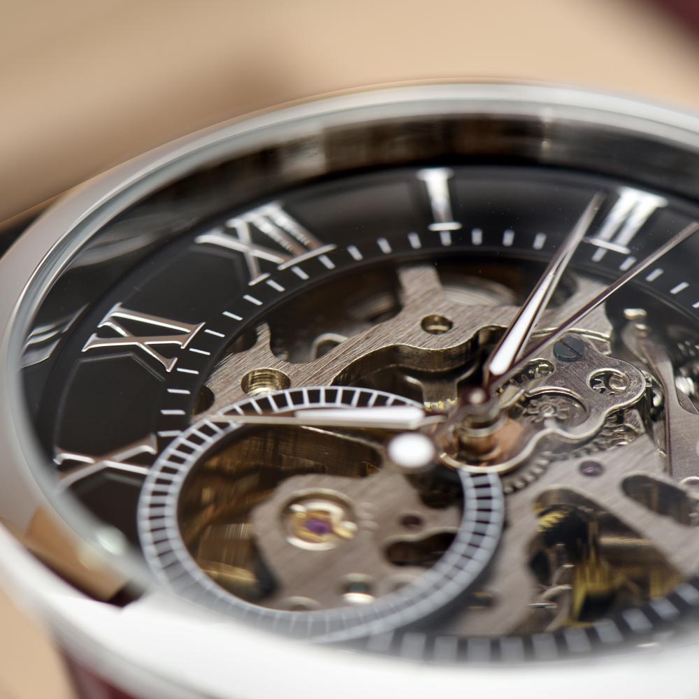 However Far We Wander Men's Openwork Watch With Message Card in Mahogany Box-Express Your Love Gifts