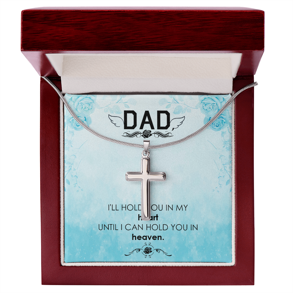 I'll Hold You Dad Memorial Gift Dad Memorial Cross Necklace Sympathy Gift Loss of Father Condolence Message Card-Express Your Love Gifts