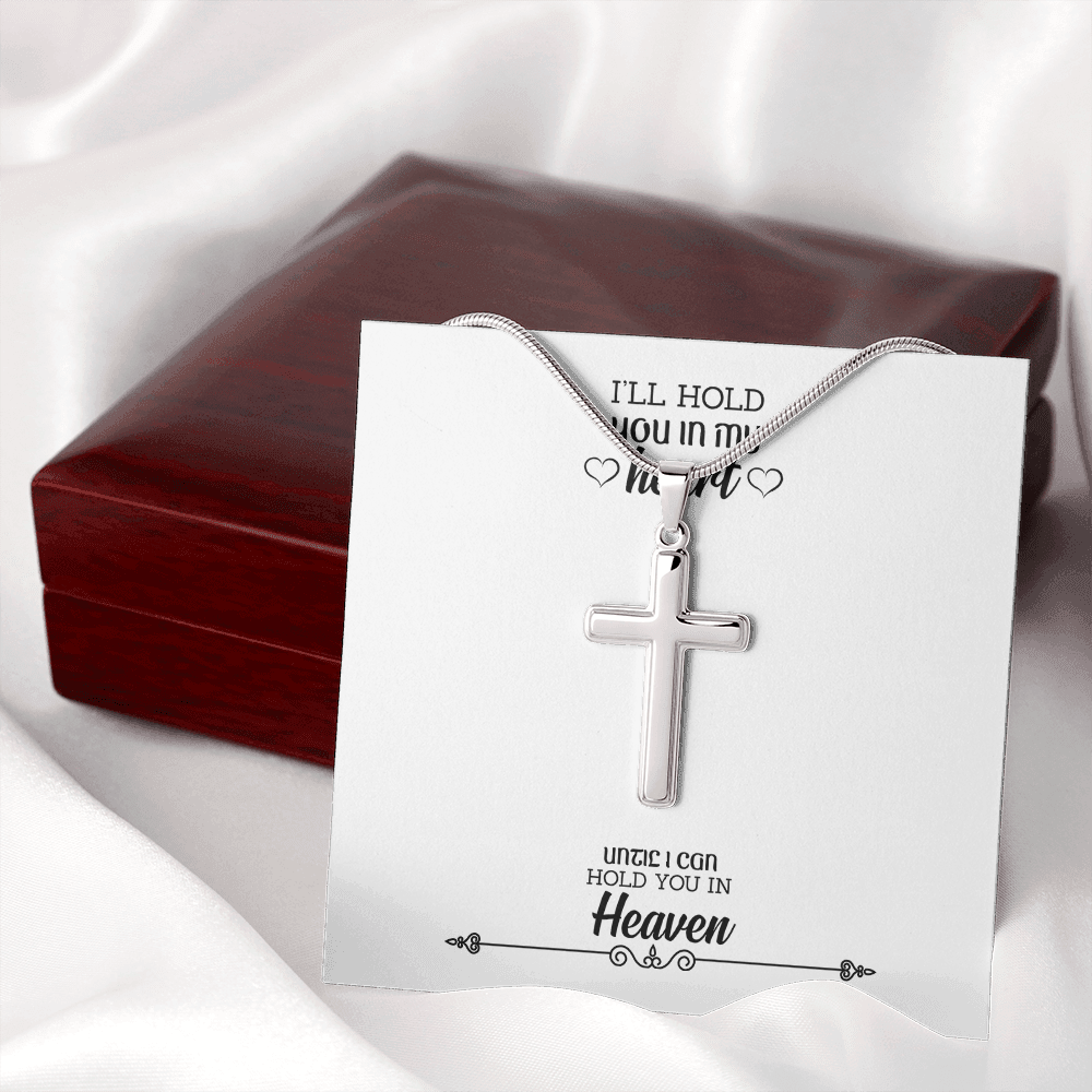I'll Hold You in my Heart Dad Memorial Gift Dad Memorial Cross Necklace Sympathy Gift Loss of Father Condolence Message Card-Express Your Love Gifts