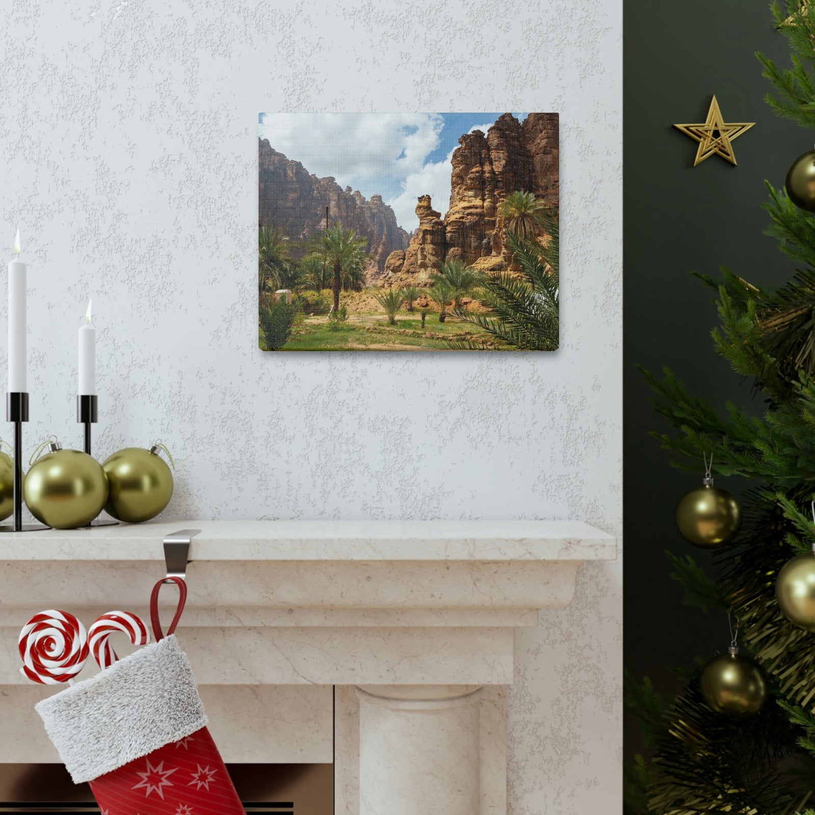 Incredible Valley View Scene Beautiful Breathtaking and Astonishing Beauty Nature Scene Big Rocks and Trees Wall Art Ready to Hang Unframed-Express Your Love Gifts