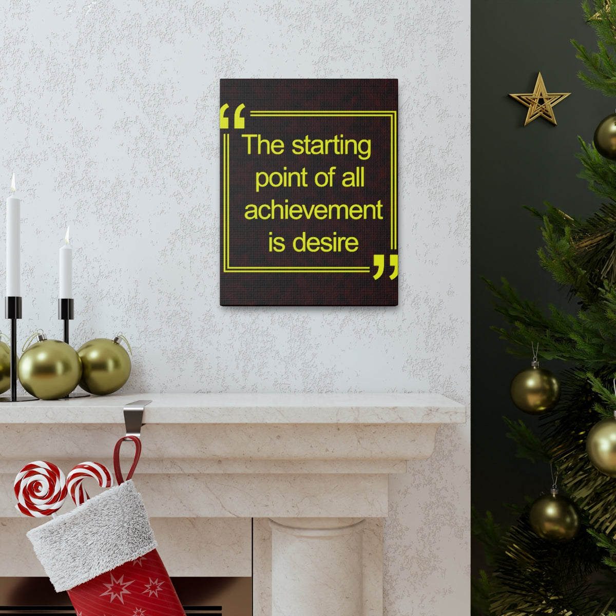 Scripture Walls Inspirational Wall Art Achievement Is Desire Motivation Wall Decor for Home Office Gym Inspiring Success Quote Print Ready to Hang Unframed-Express Your Love Gifts